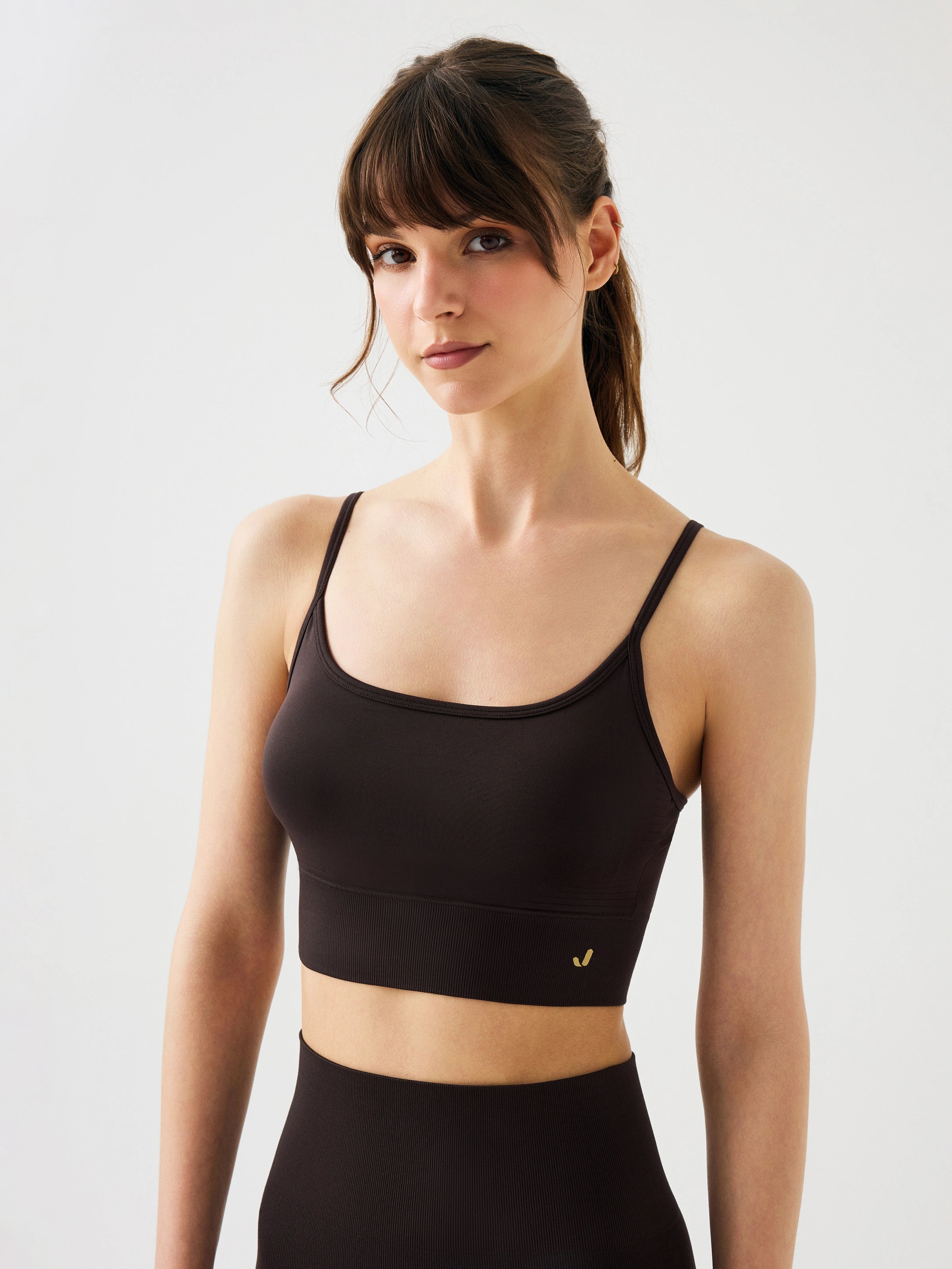 Vella İp Askılı Konfor Sport Bra Acı Kahve