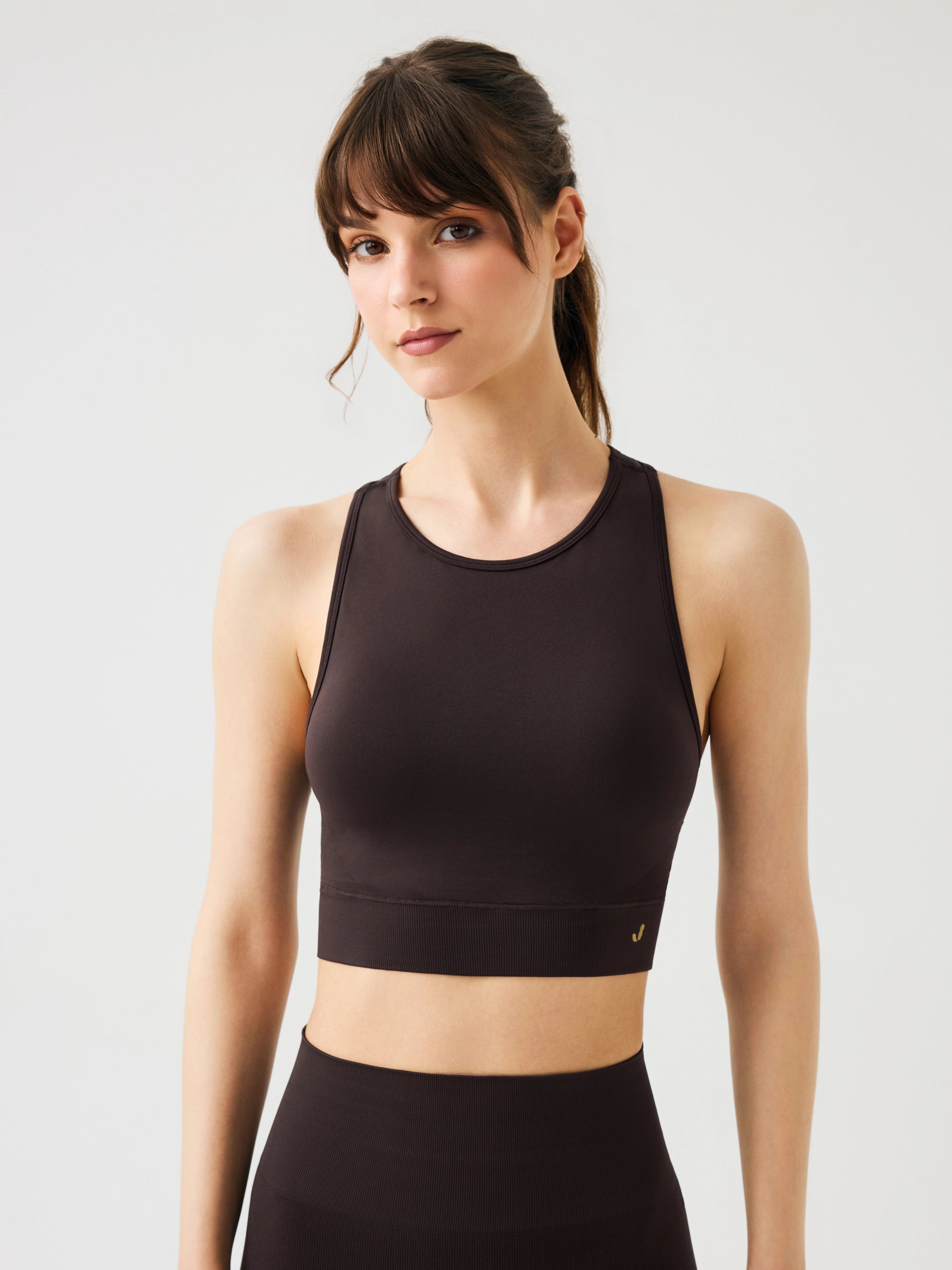 Vella Racerback Konfor Sport Bra Acı Kahve