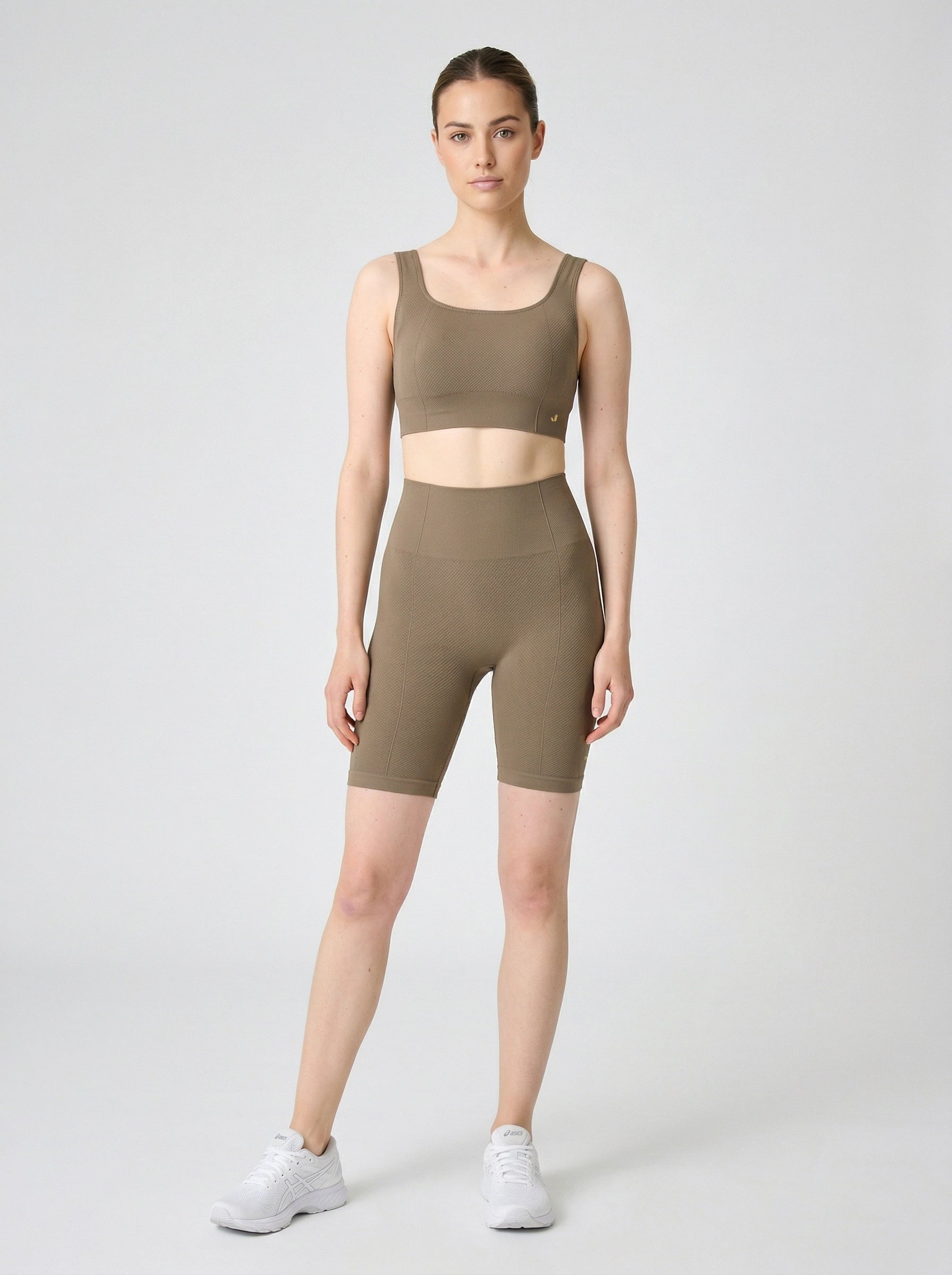 Holly Petek Desenli Yüksek Bel Biker Tayt Yeşil