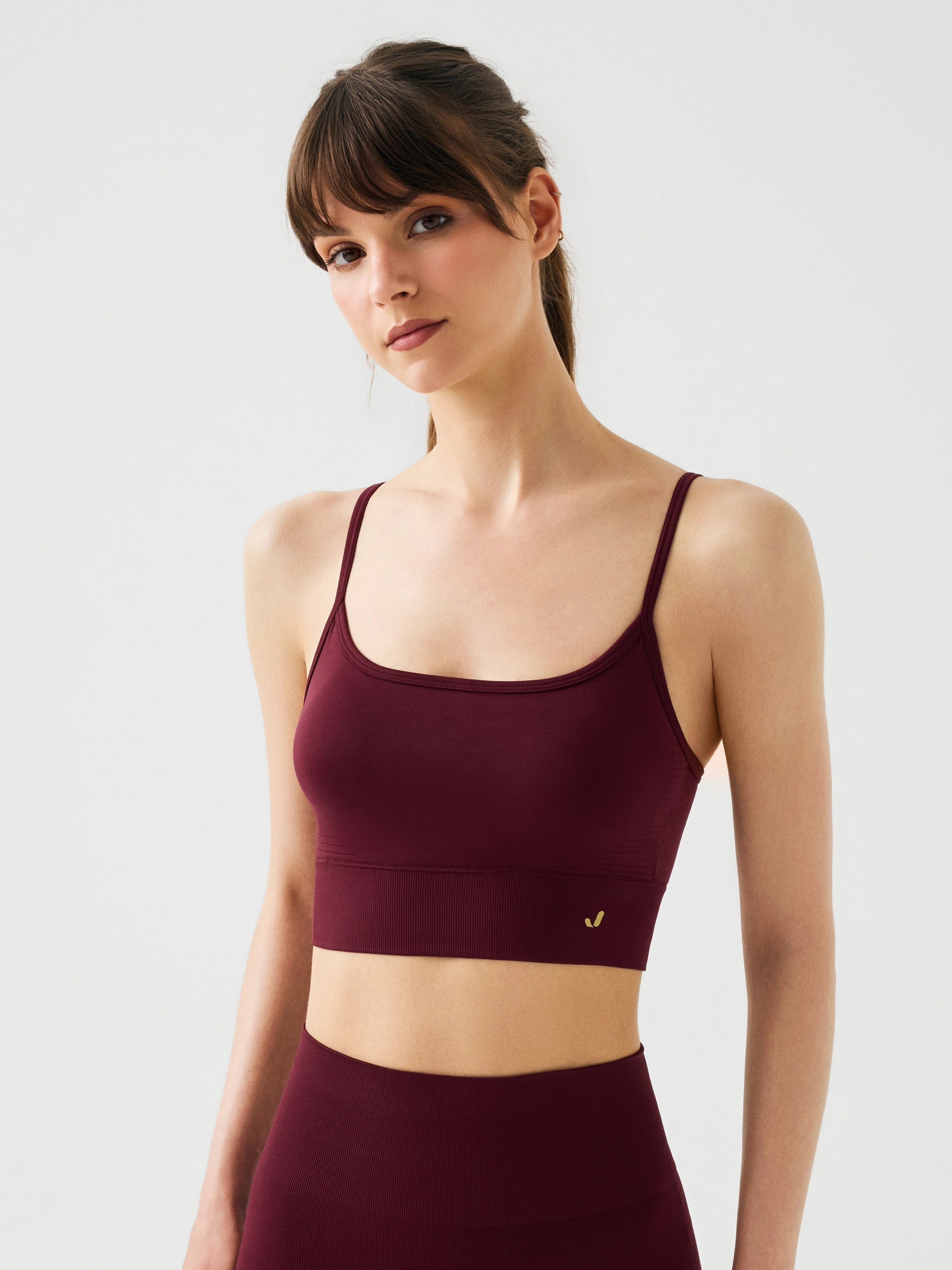 Vella İp Askılı Konfor Sport Bra Bordo