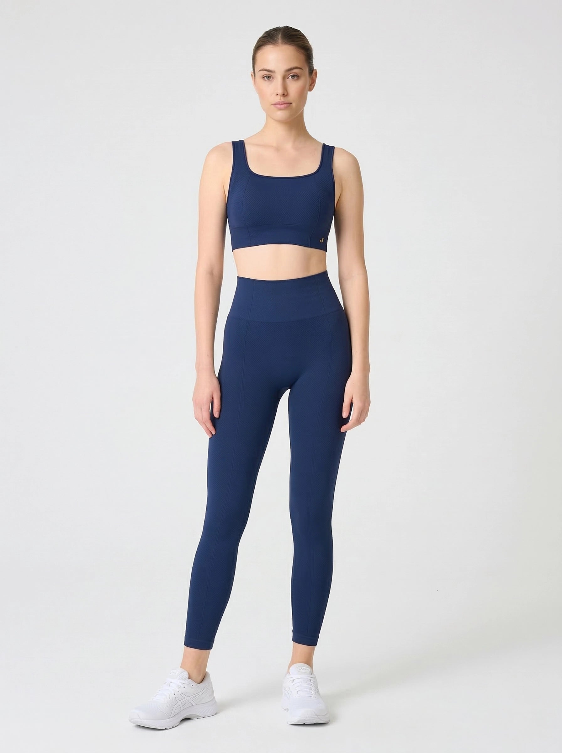 Holly Petek Desenli Yüksek Bel Tayt Lacivert