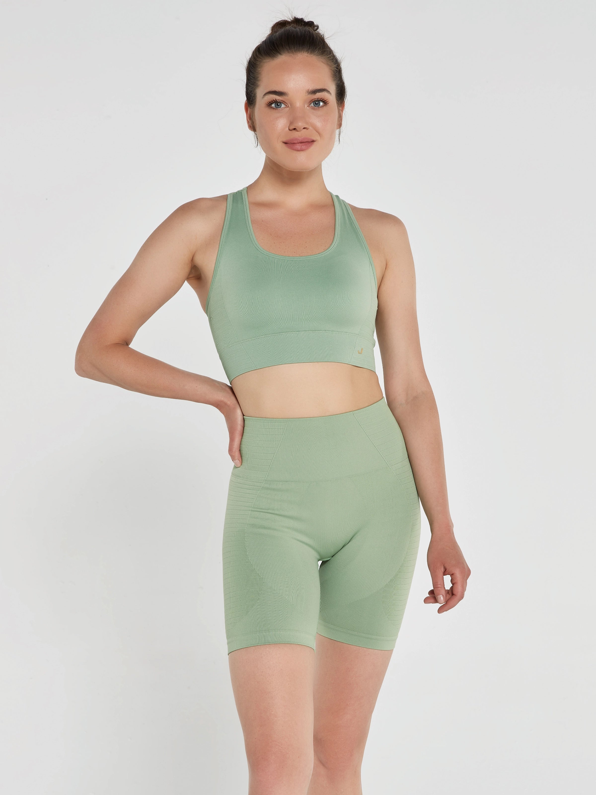 Gela Şekillendirici Sport Biker Tayt Pastel Yeşil