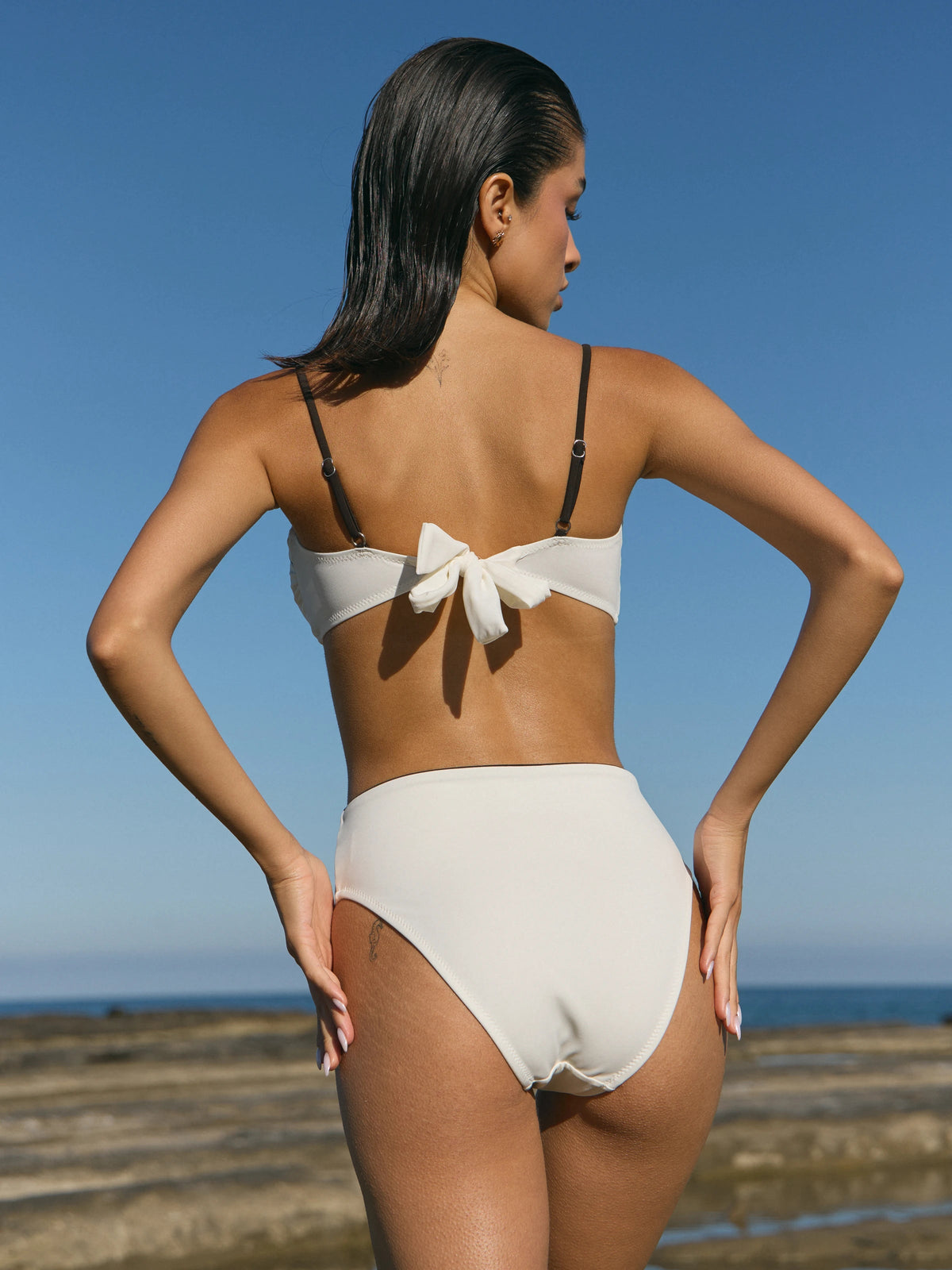 Straplez Ara Biyeli Bikini Ekru