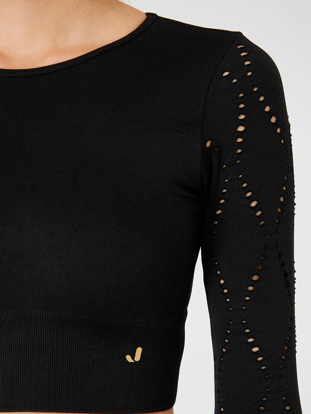 Naples Uzun Kol Crop Top Econyl Siyah