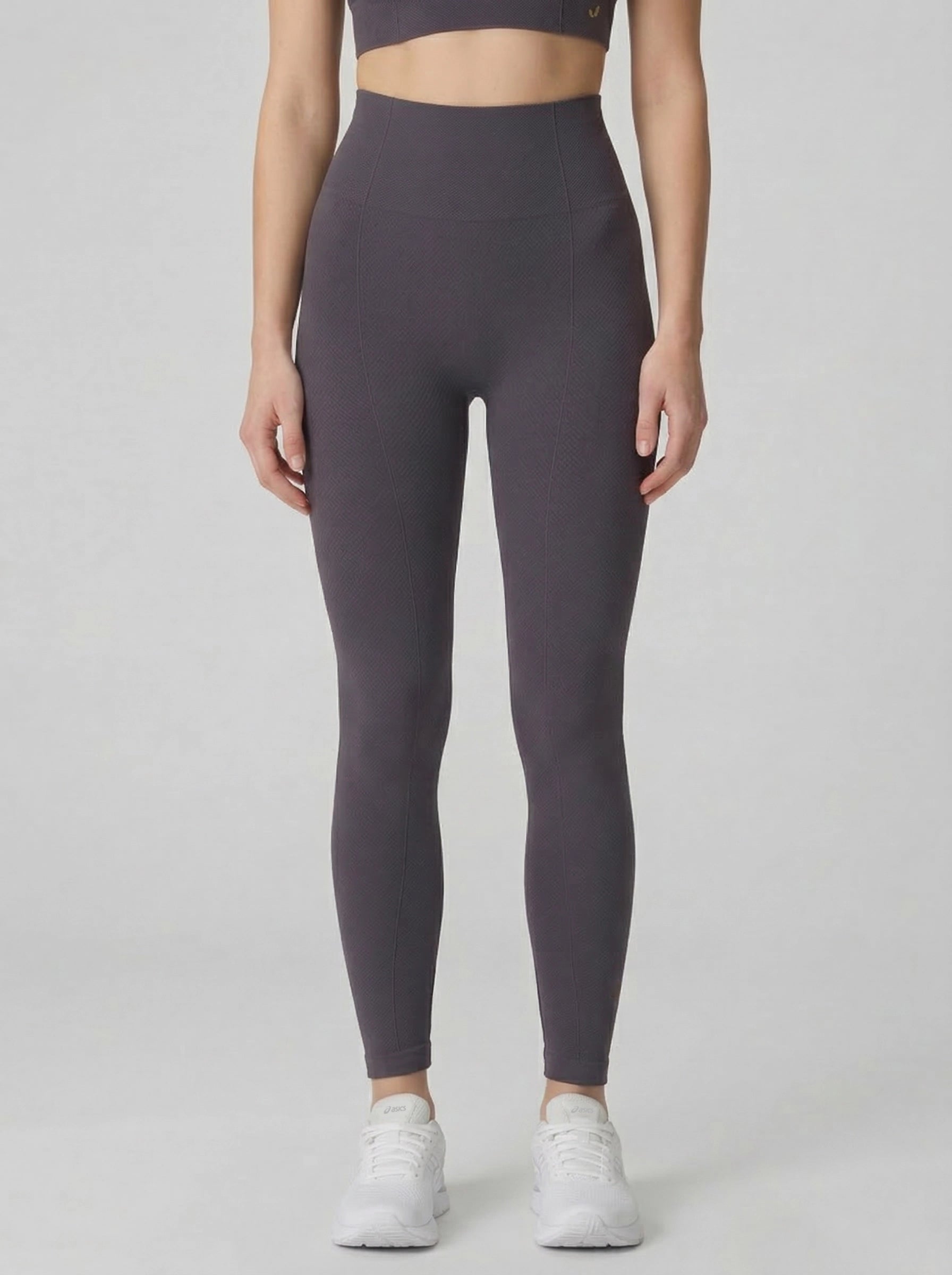 Holly Honeycomb Patterned High Waist Leggings Anthracite