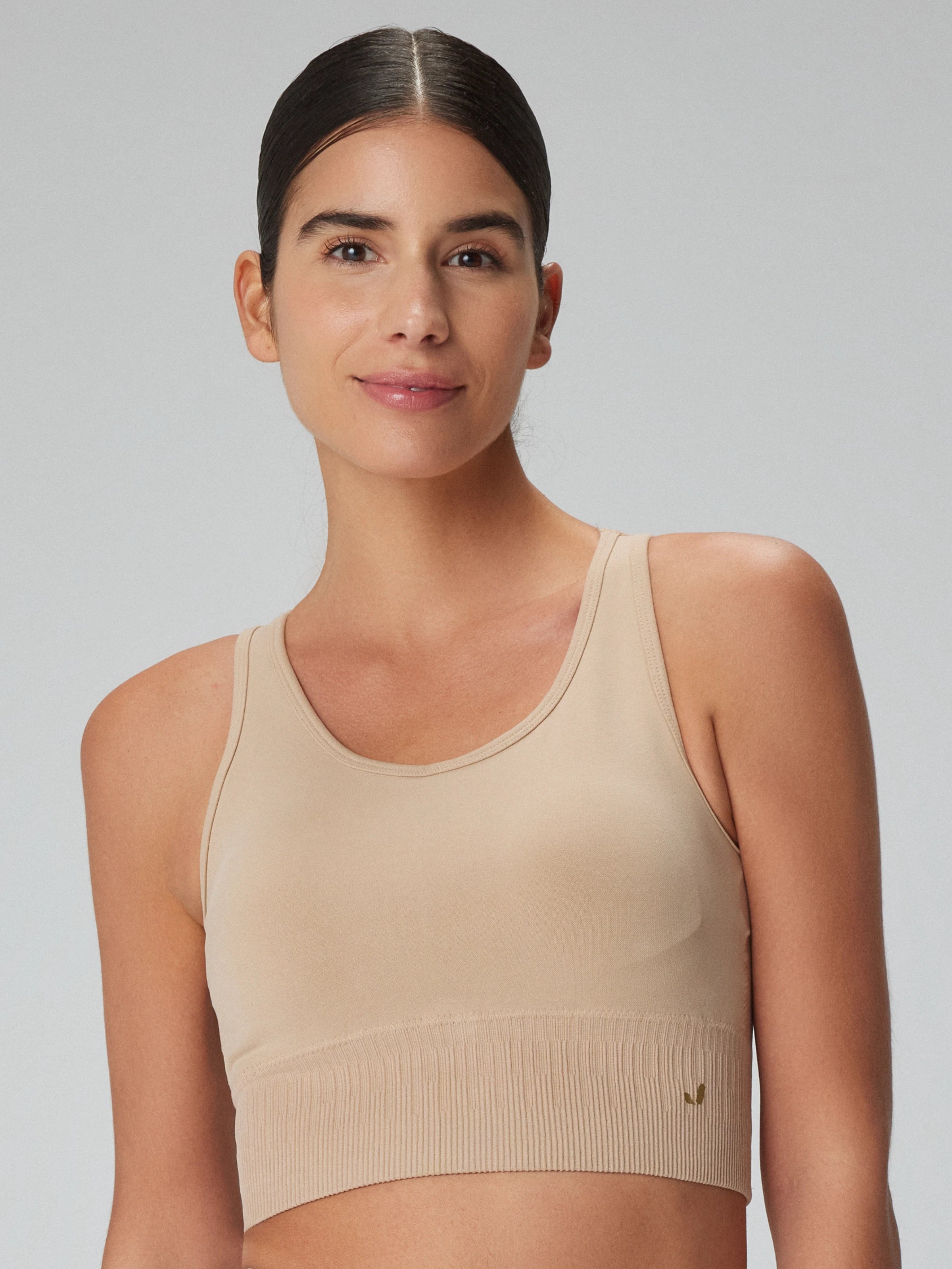 Luz Sıkılaştırıcı & Kaplı Spor Sütyeni Bej