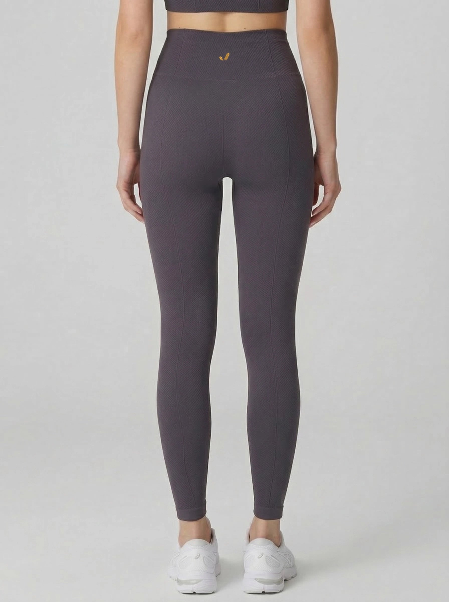 Holly Honeycomb Patterned High Waist Leggings Anthracite