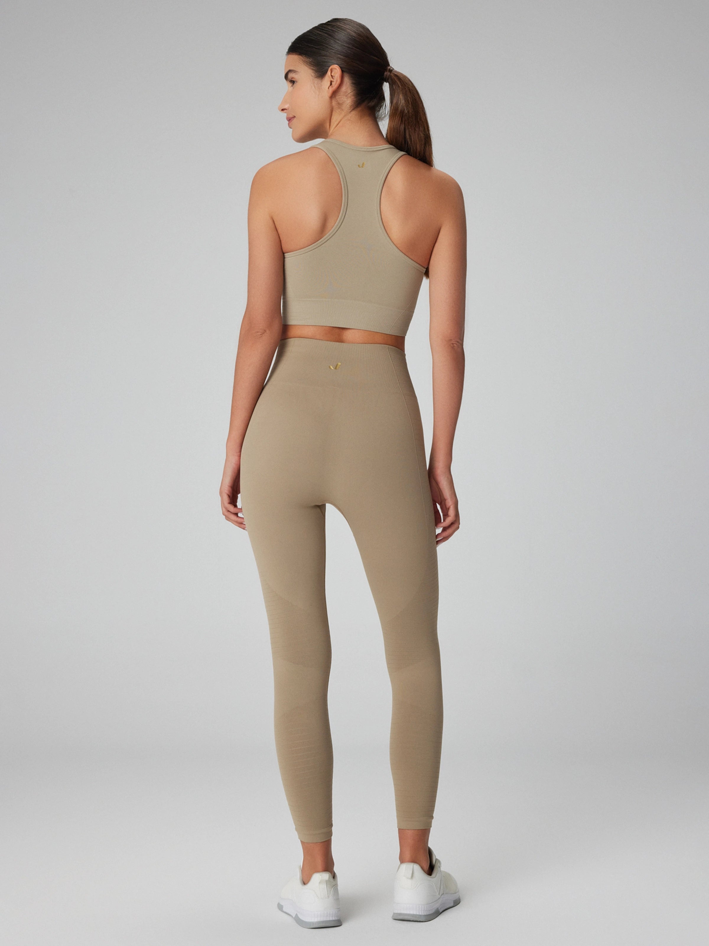 Gela Yüksek Bel, Esnek ve Toparlayıcı Spor Tayt Haki