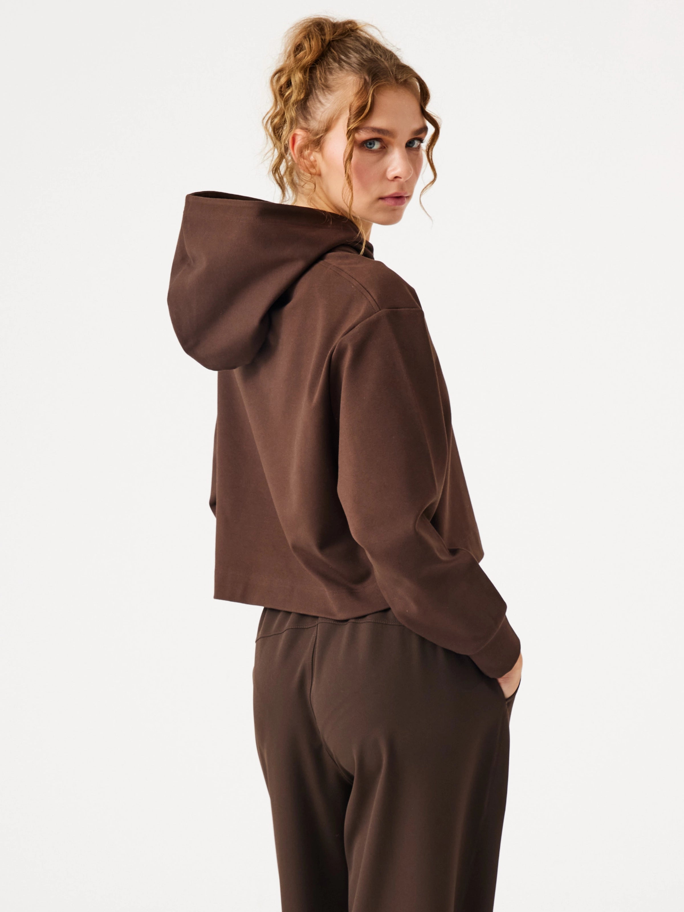 Aura Casual Hoodie Kahverengi