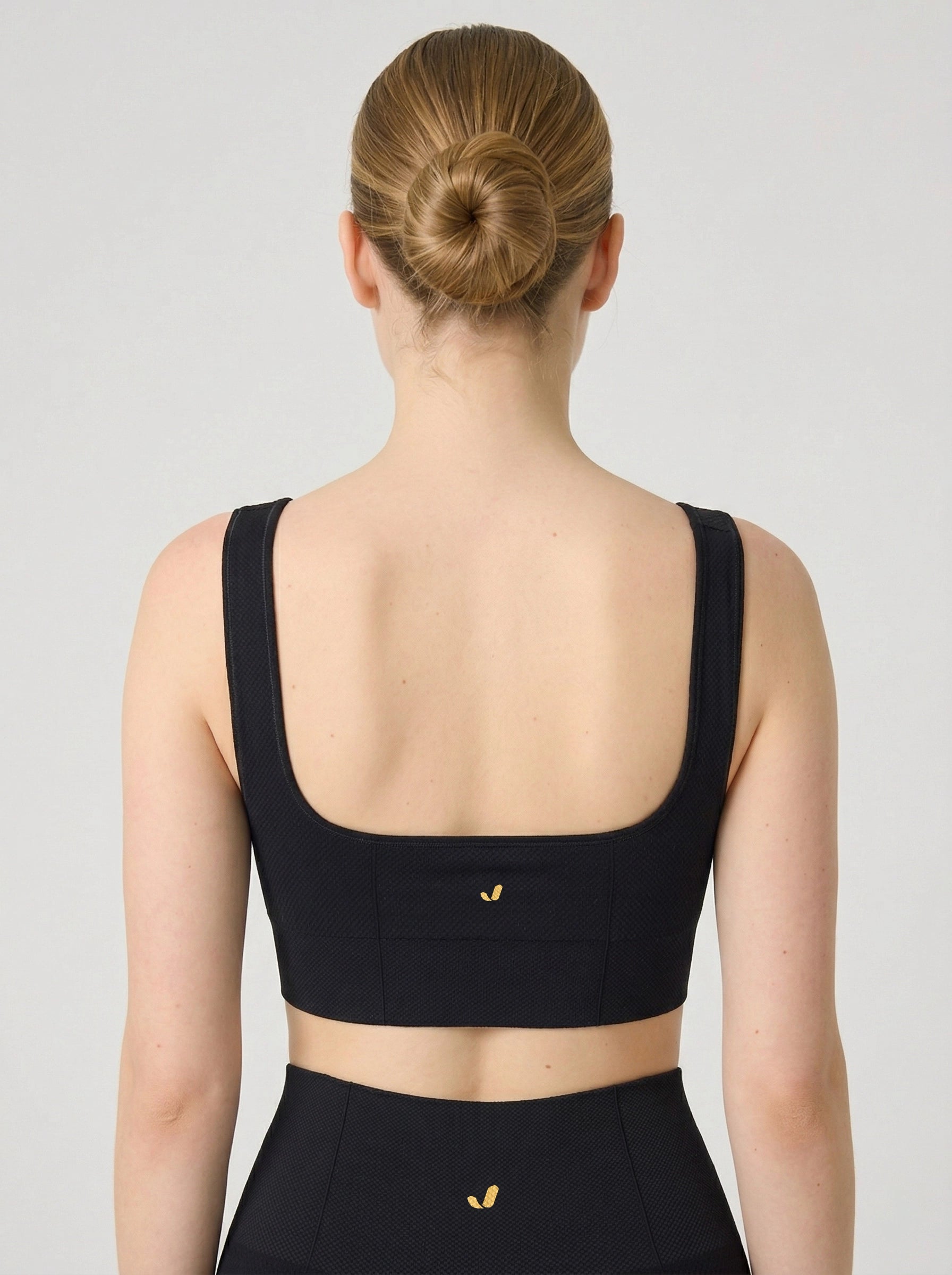 Holly Petek Desenli Kaplı Bra Siyah