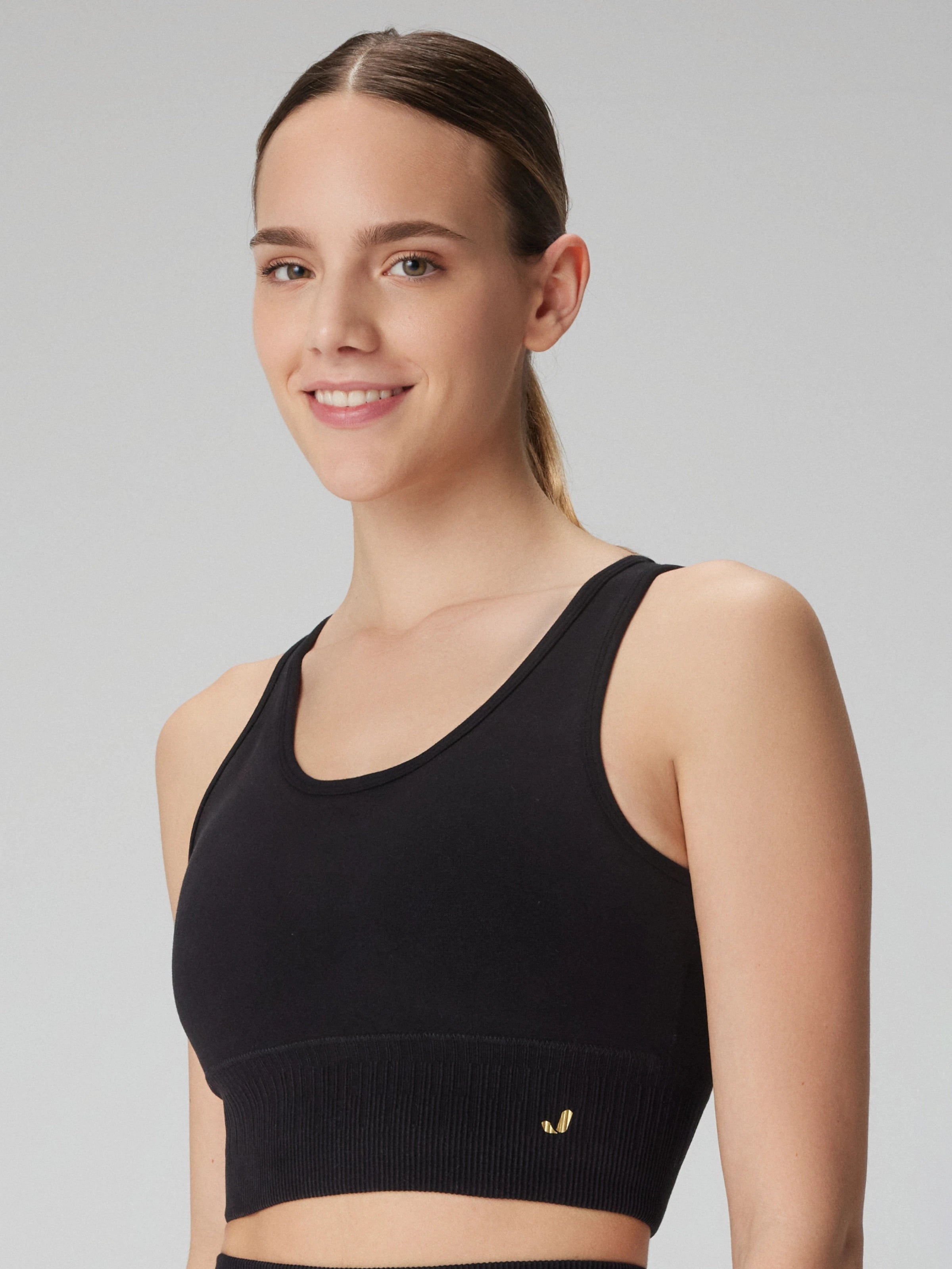 Luz Sıkılaştırıcı & Kaplı Spor Sütyeni Siyah