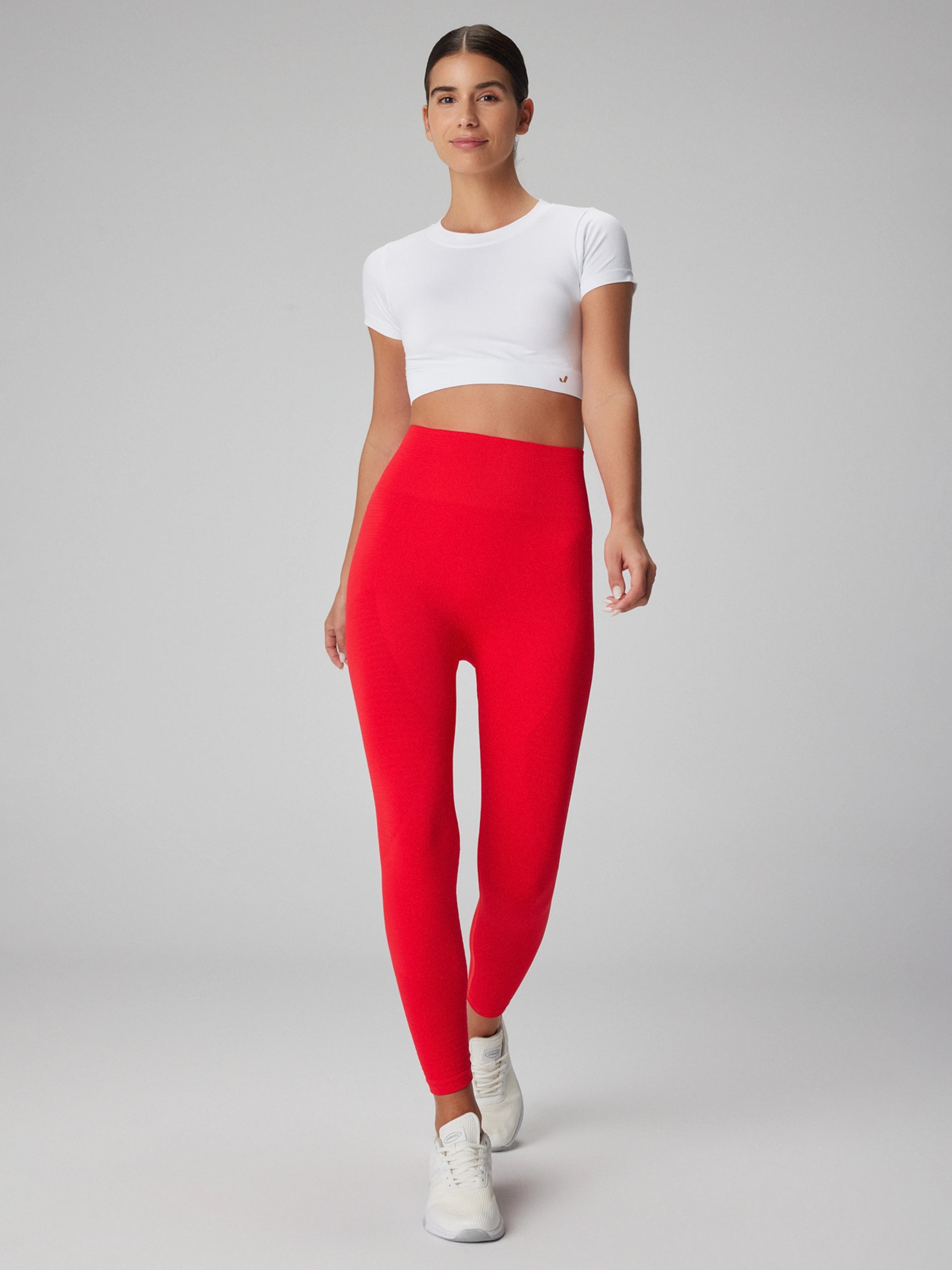 Gela Yüksek Bel, Esnek ve Toparlayıcı Spor Tayt Kırmızı