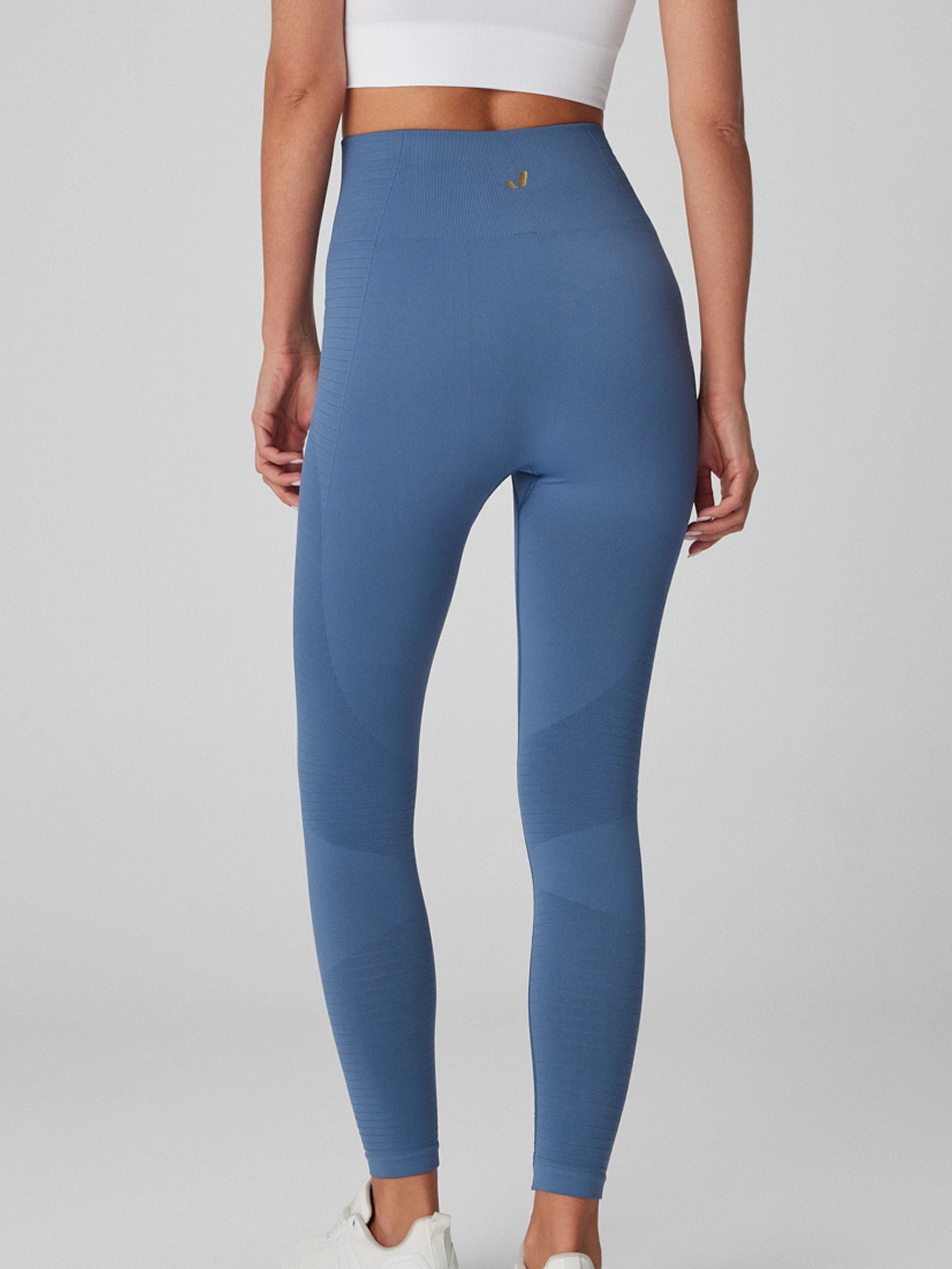 Gela Yüksek Bel, Esnek ve Toparlayıcı Spor Tayt Natural Mavi