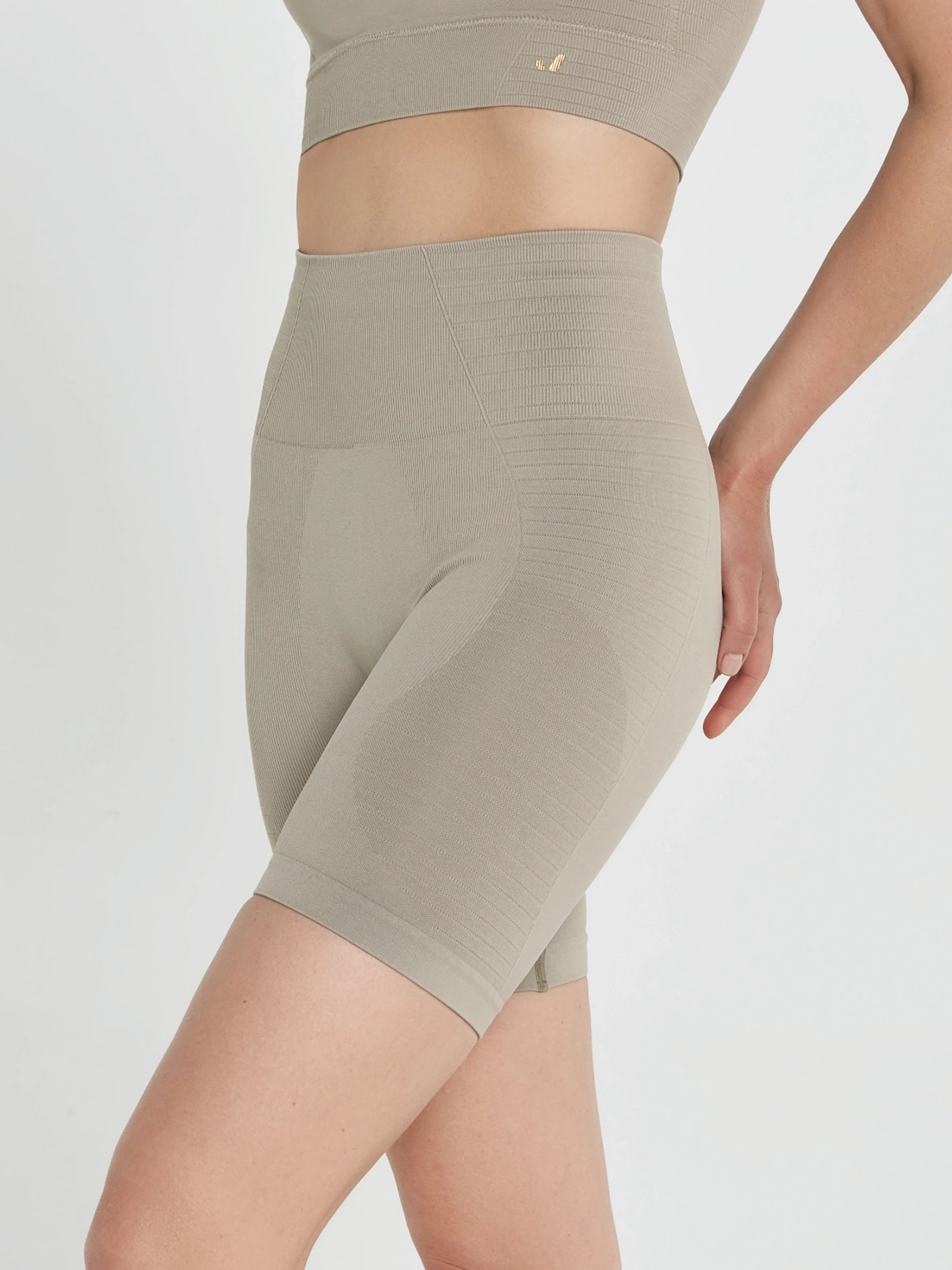 Gela Şekillendirici Sport Biker Tayt Haki