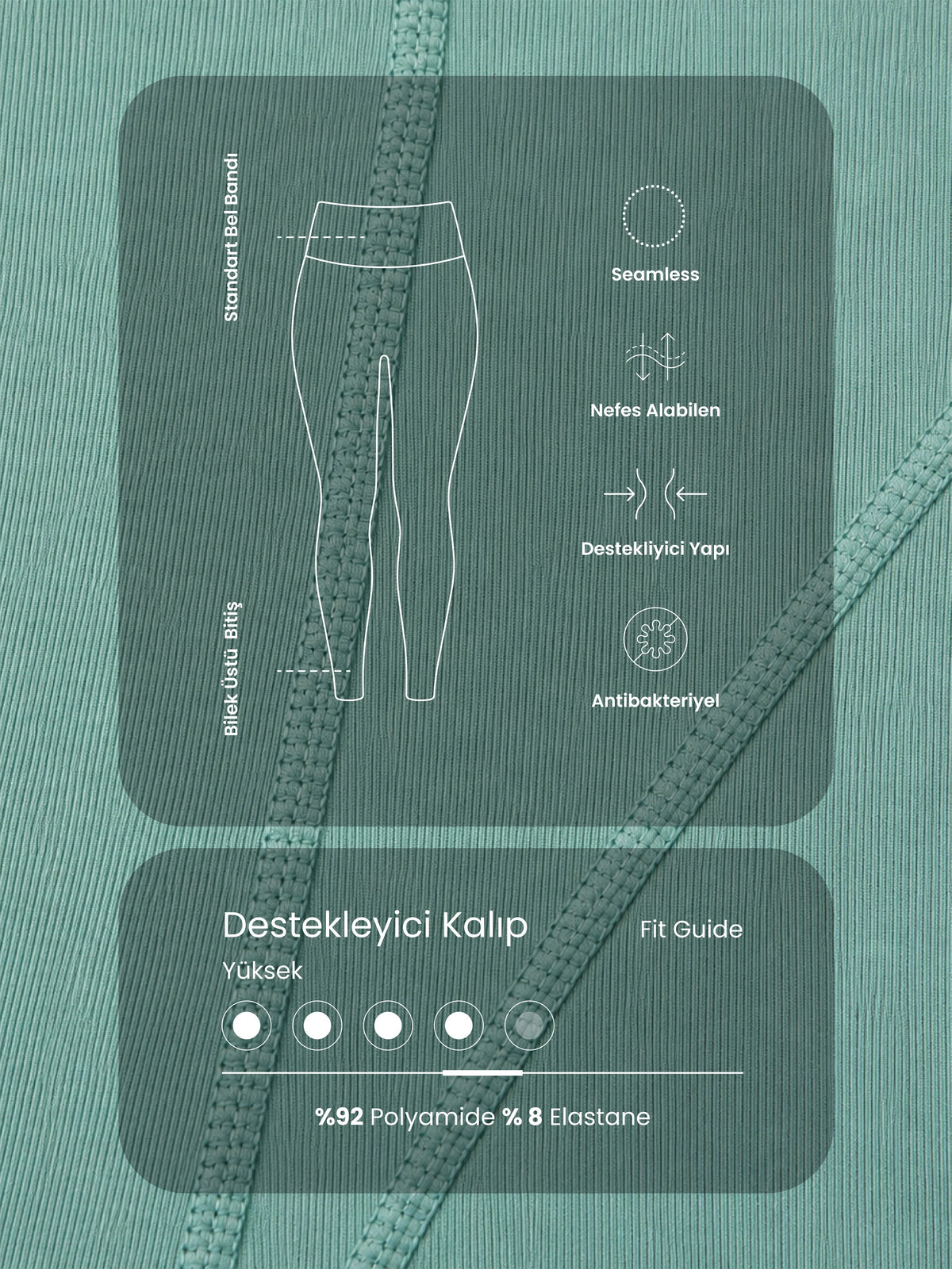 Pine Yüksek Bel & Toparlayıcı Tayt Natural Yeşil