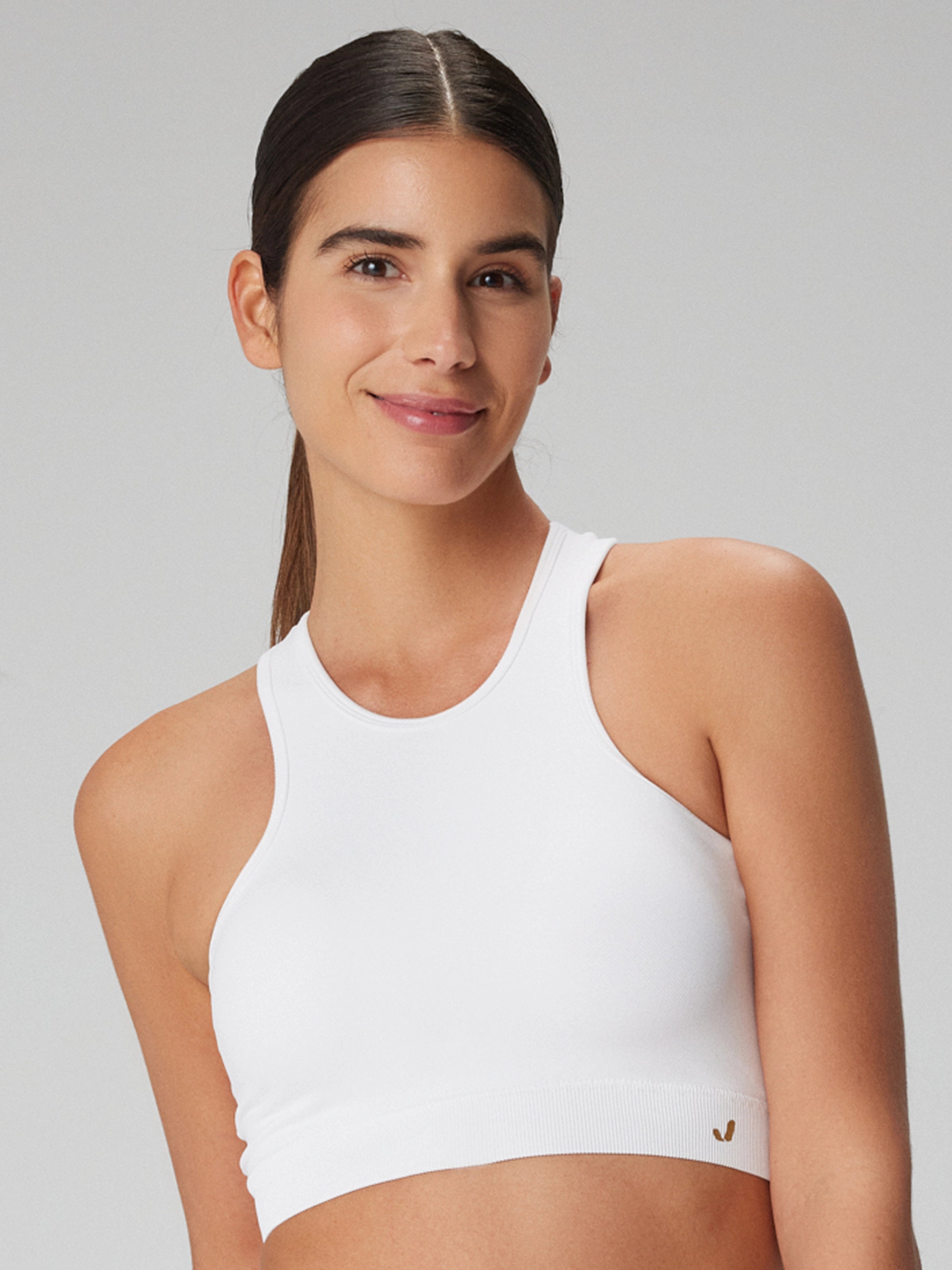 Palmi Kendinden Desenli Yuvarlak Yaka Kaplı Bra Beyaz