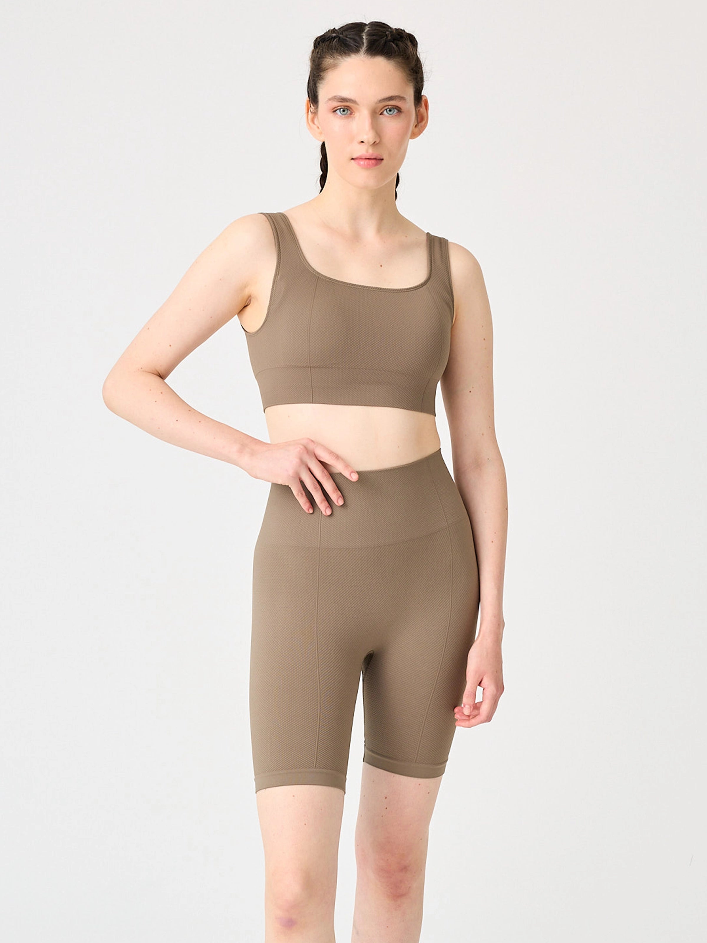 Holly Petek Desenli Yüksek Bel Biker Tayt Yeşil