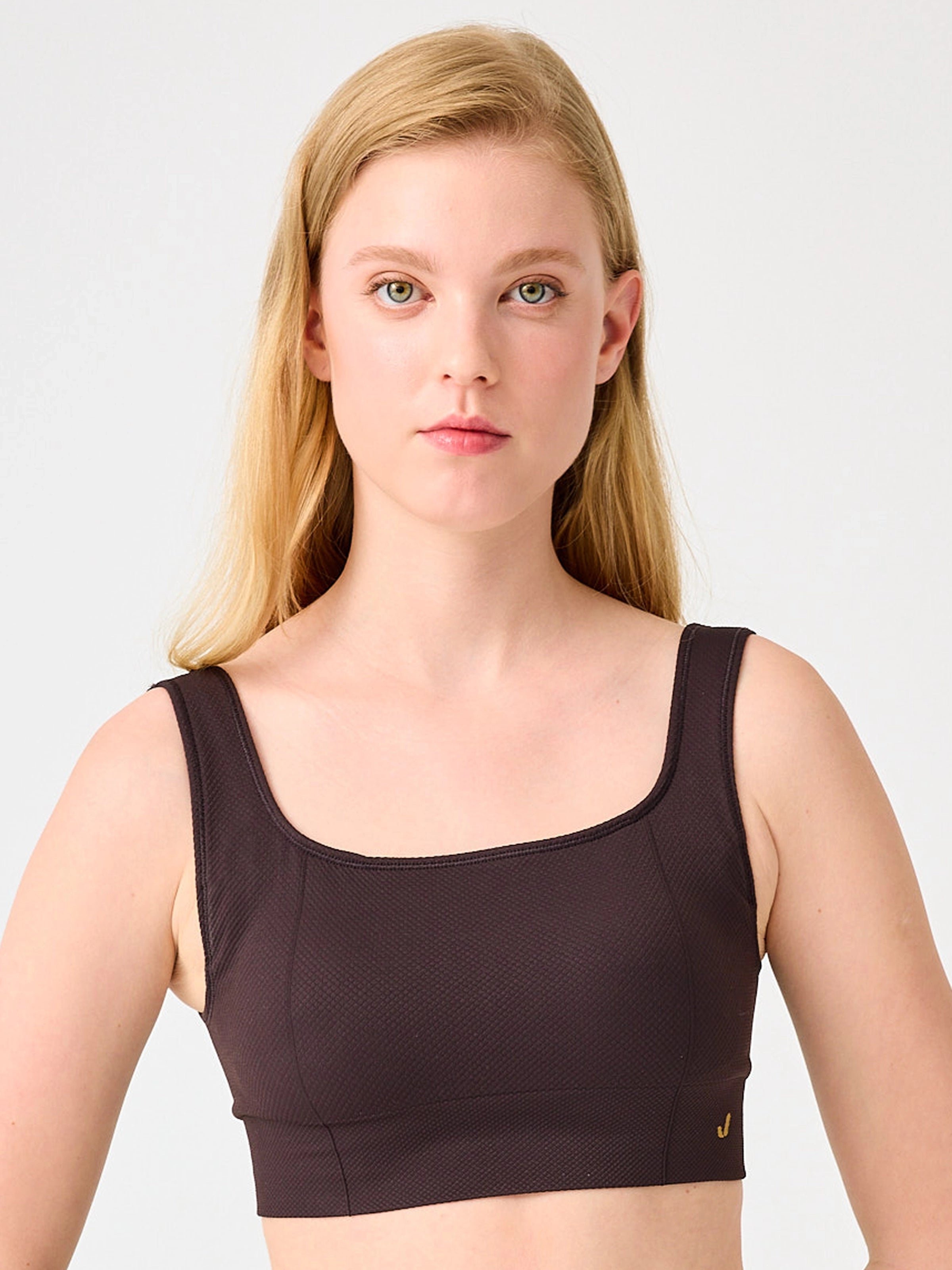 Holly Petek Desenli Kaplı Bra Acı Kahve