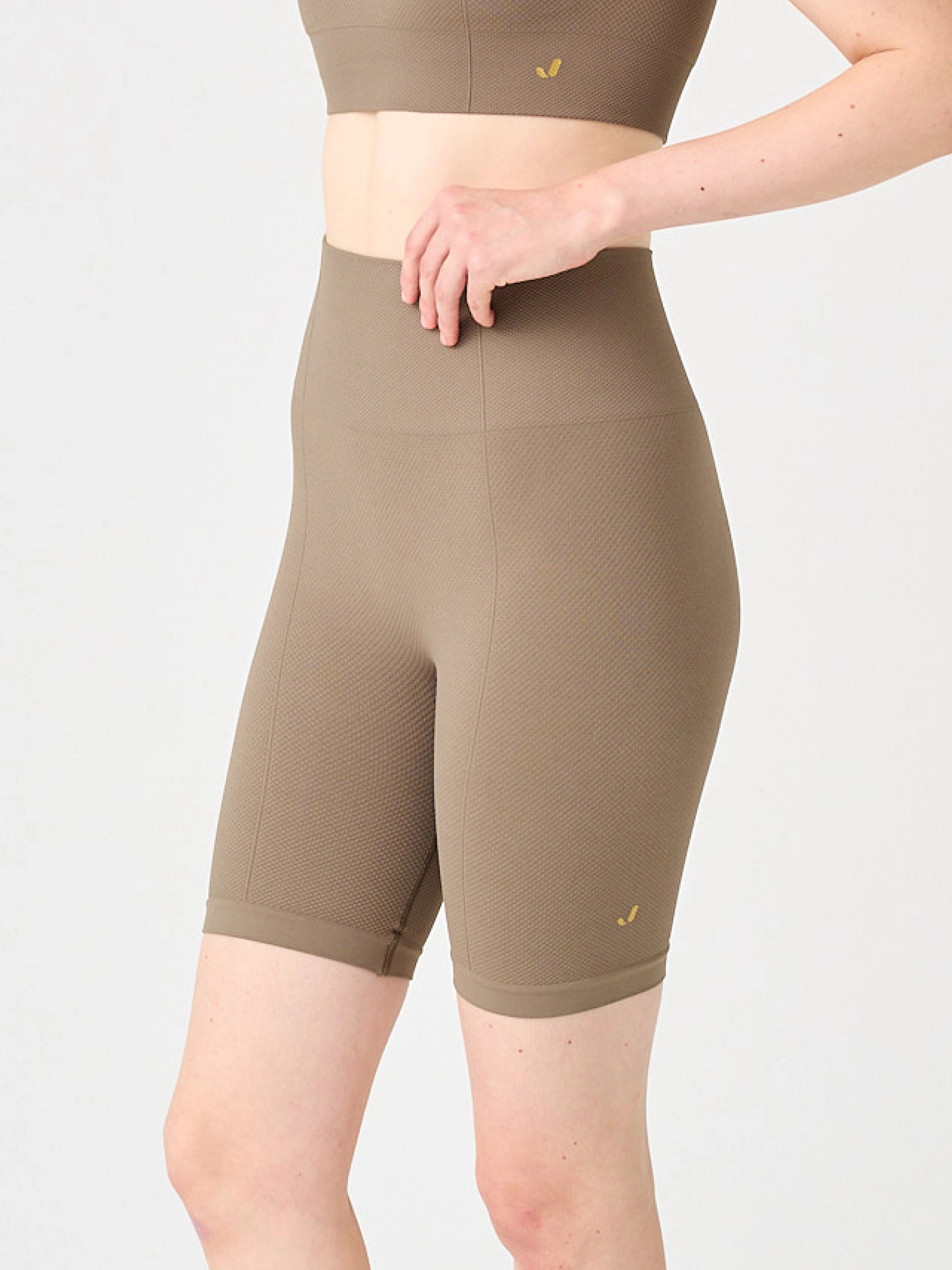 Holly Petek Desenli Yüksek Bel Biker Tayt Yeşil