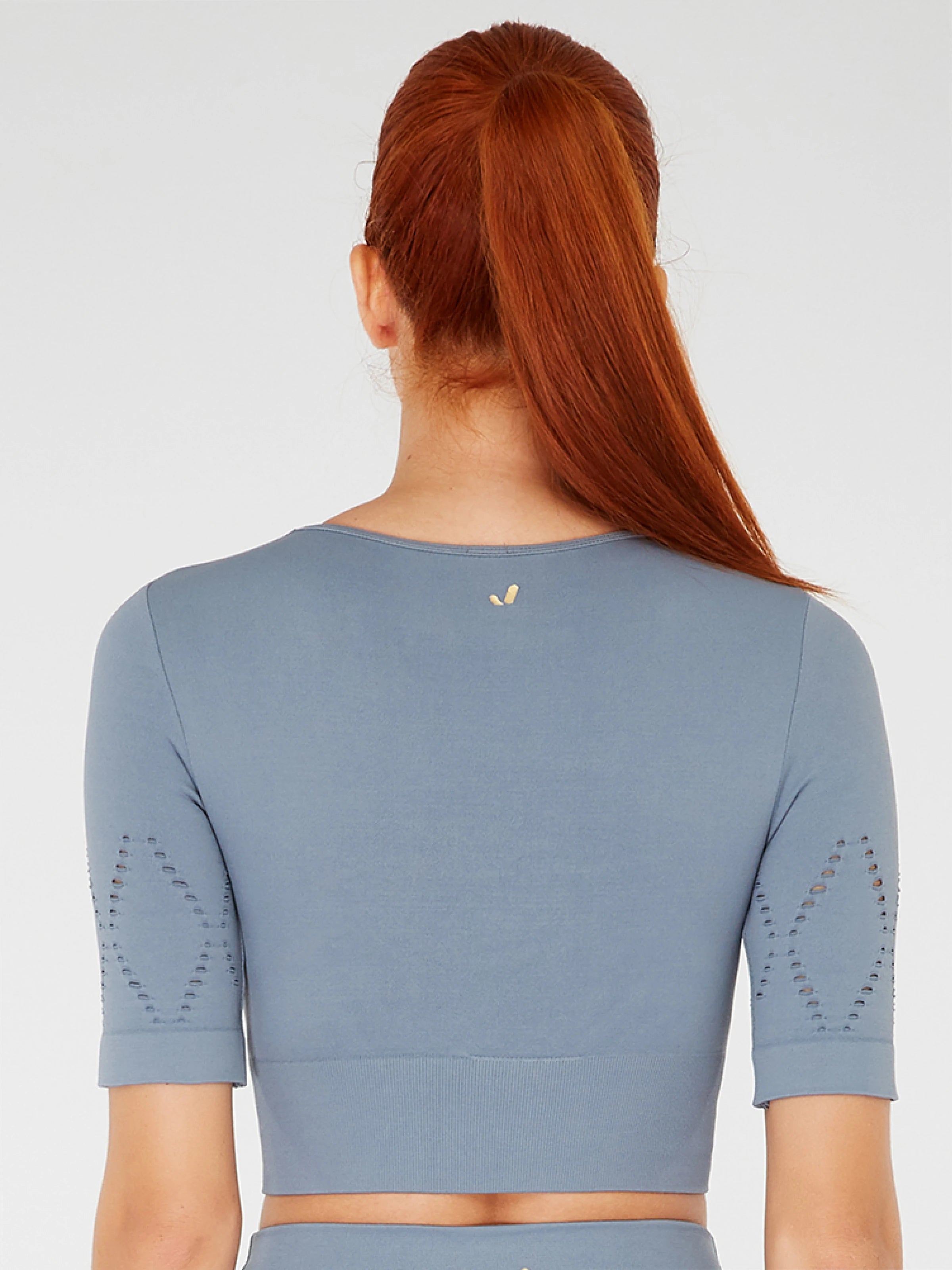 Naples Kısa Kol Crop Top Econyl Stone