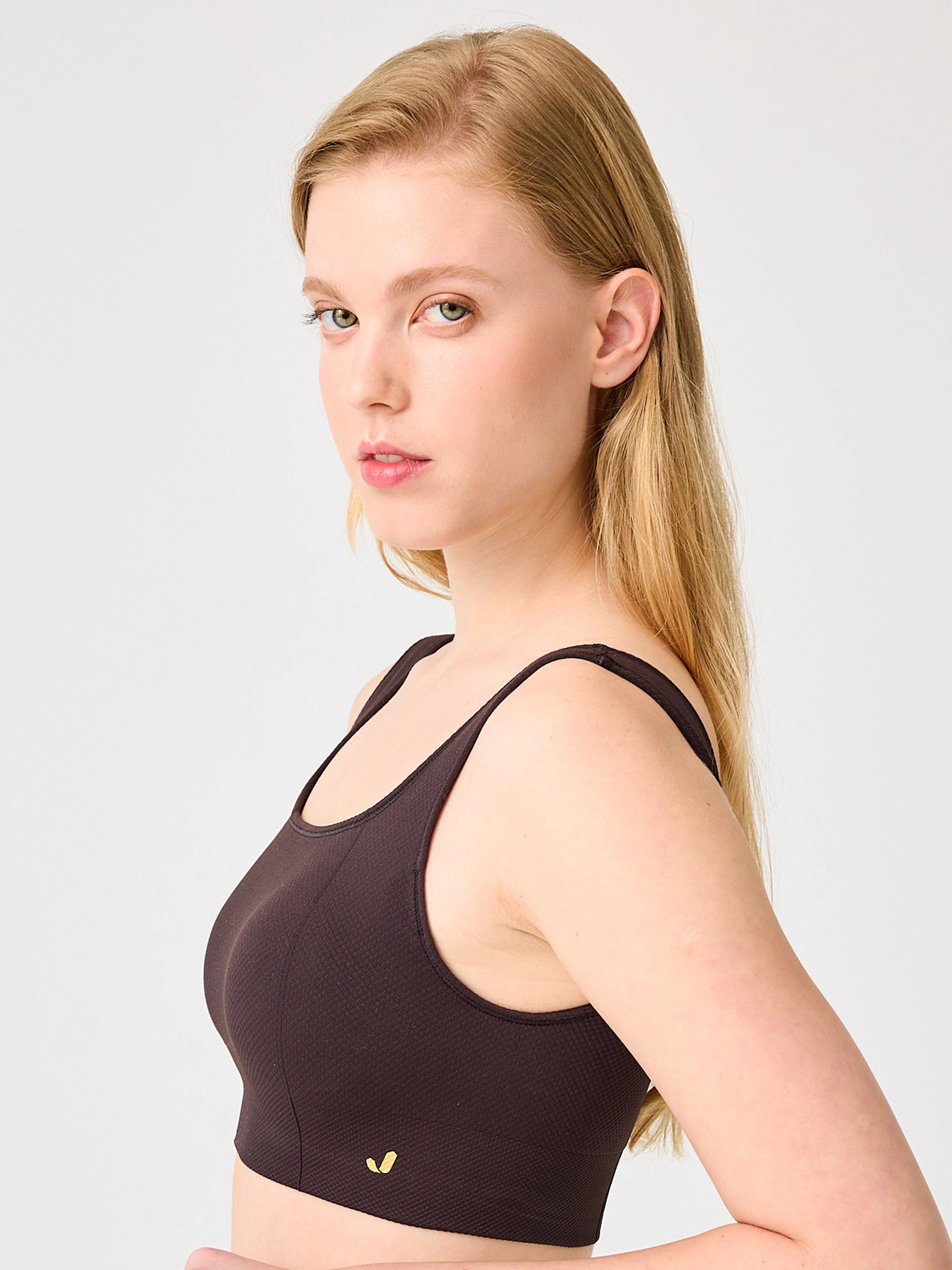 Holly Petek Desenli Kaplı Bra Acı Kahve