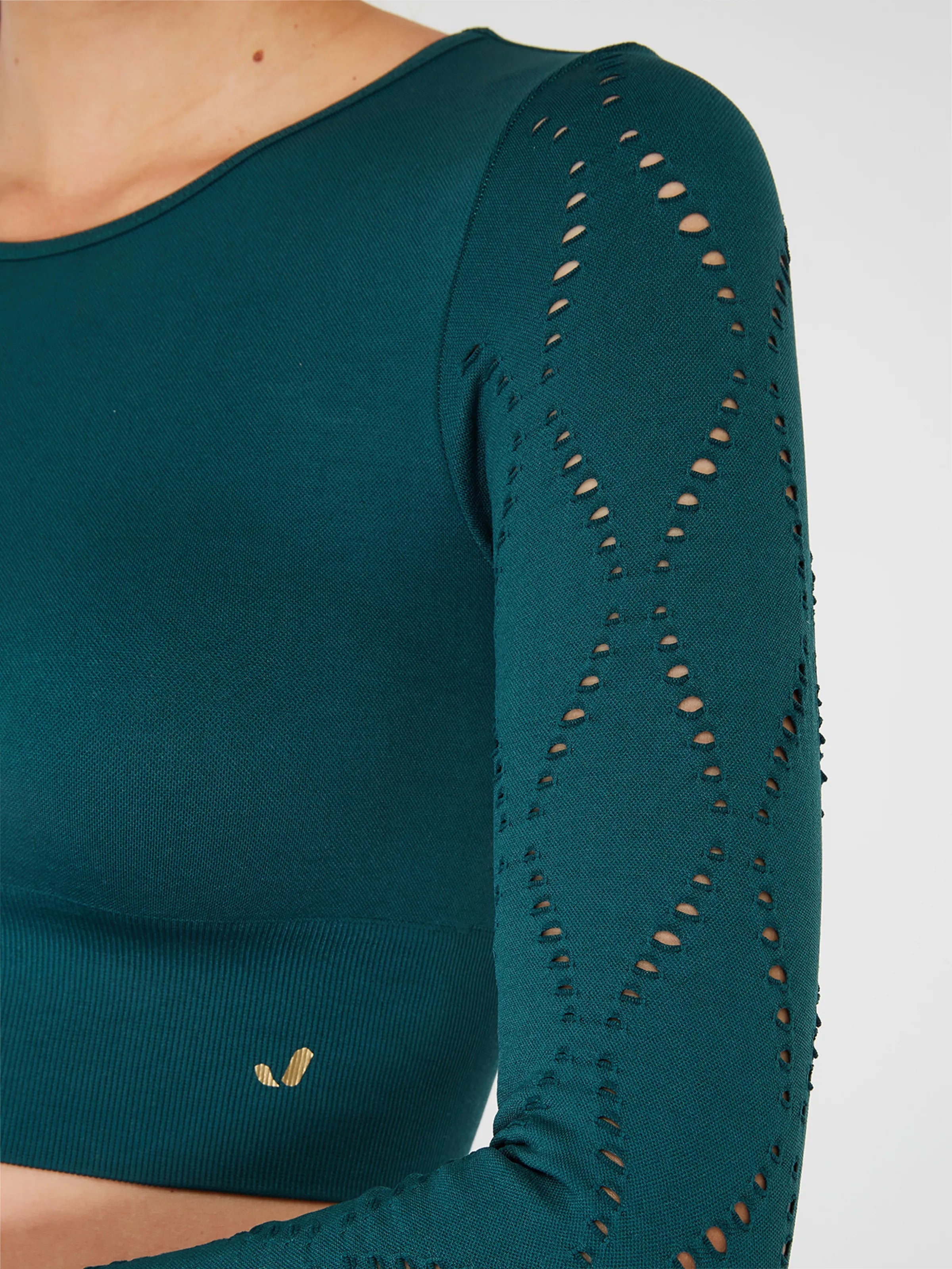 Naples Uzun Kol Crop Top Econyl Yeşil