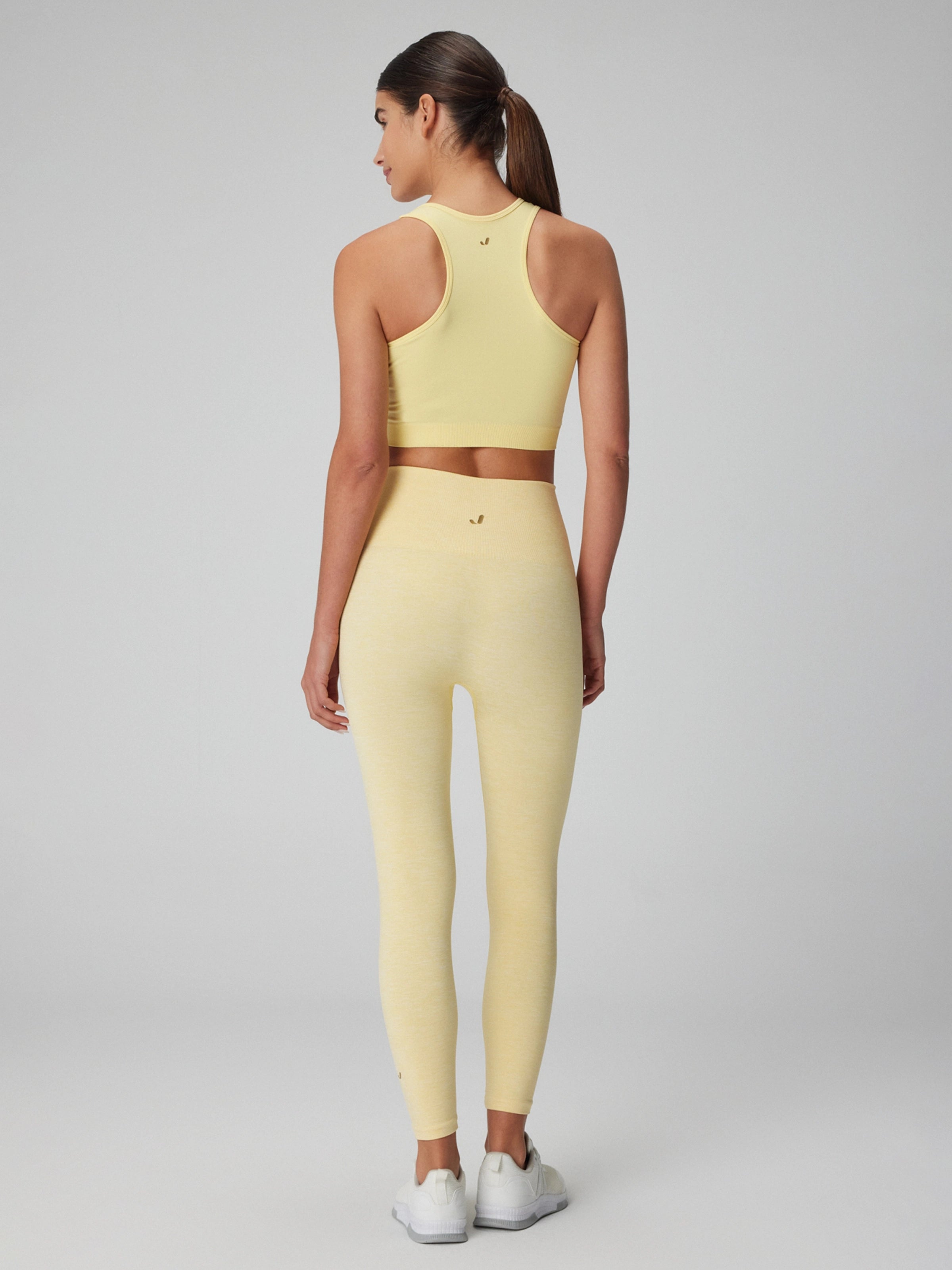 Palmi Melanj Desenli Yüksek Bel Tayt Sarı