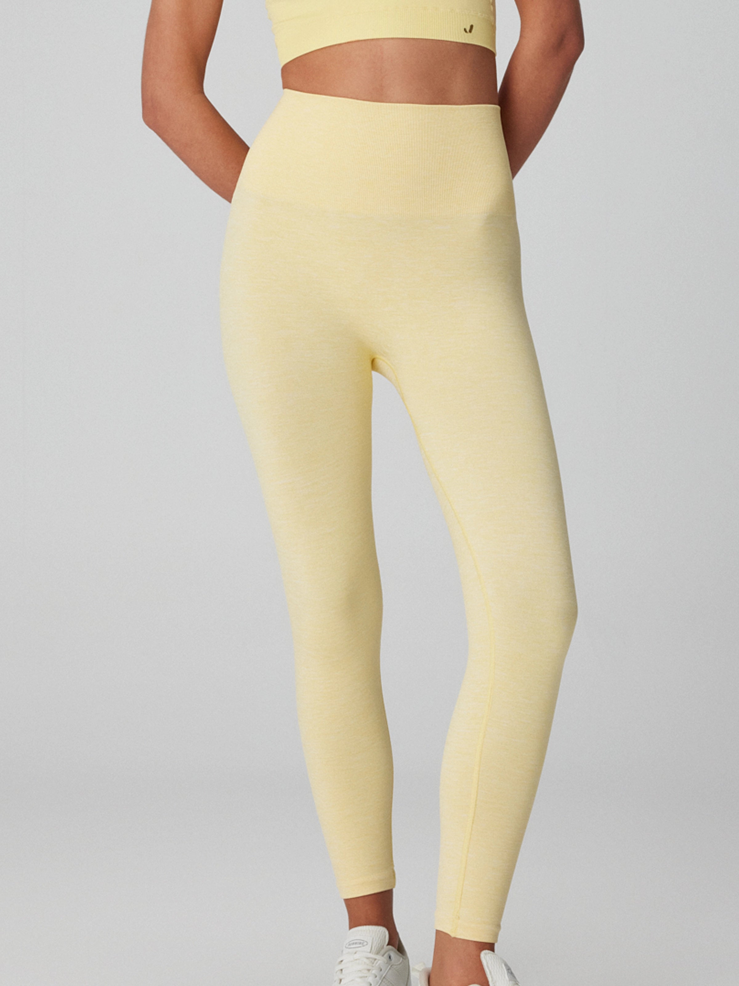 Palmi Melanj Desenli Yüksek Bel Tayt Sarı