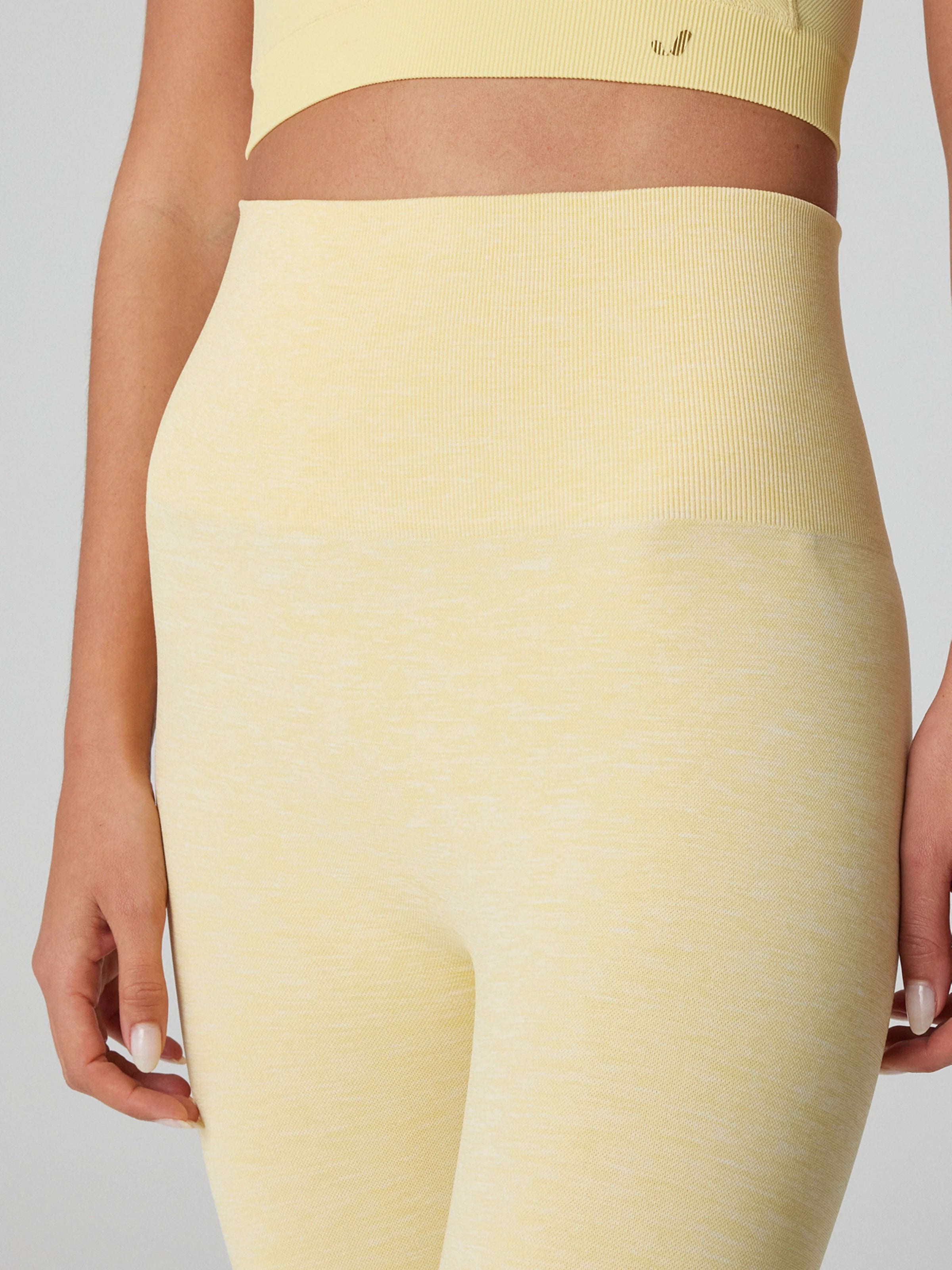 Palmi Melanj Desenli Yüksek Bel Tayt Sarı