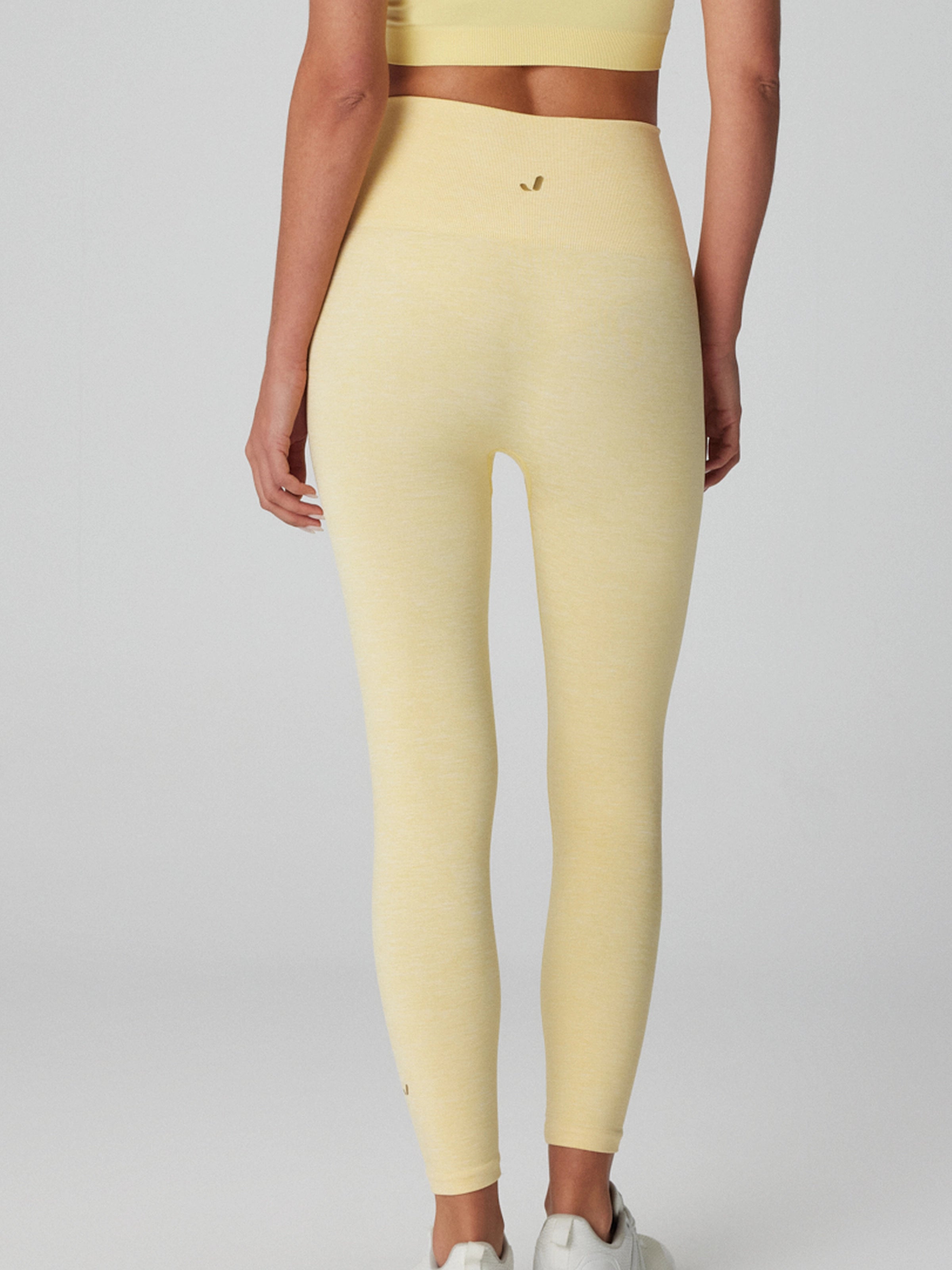 Palmi Melanj Desenli Yüksek Bel Tayt Sarı