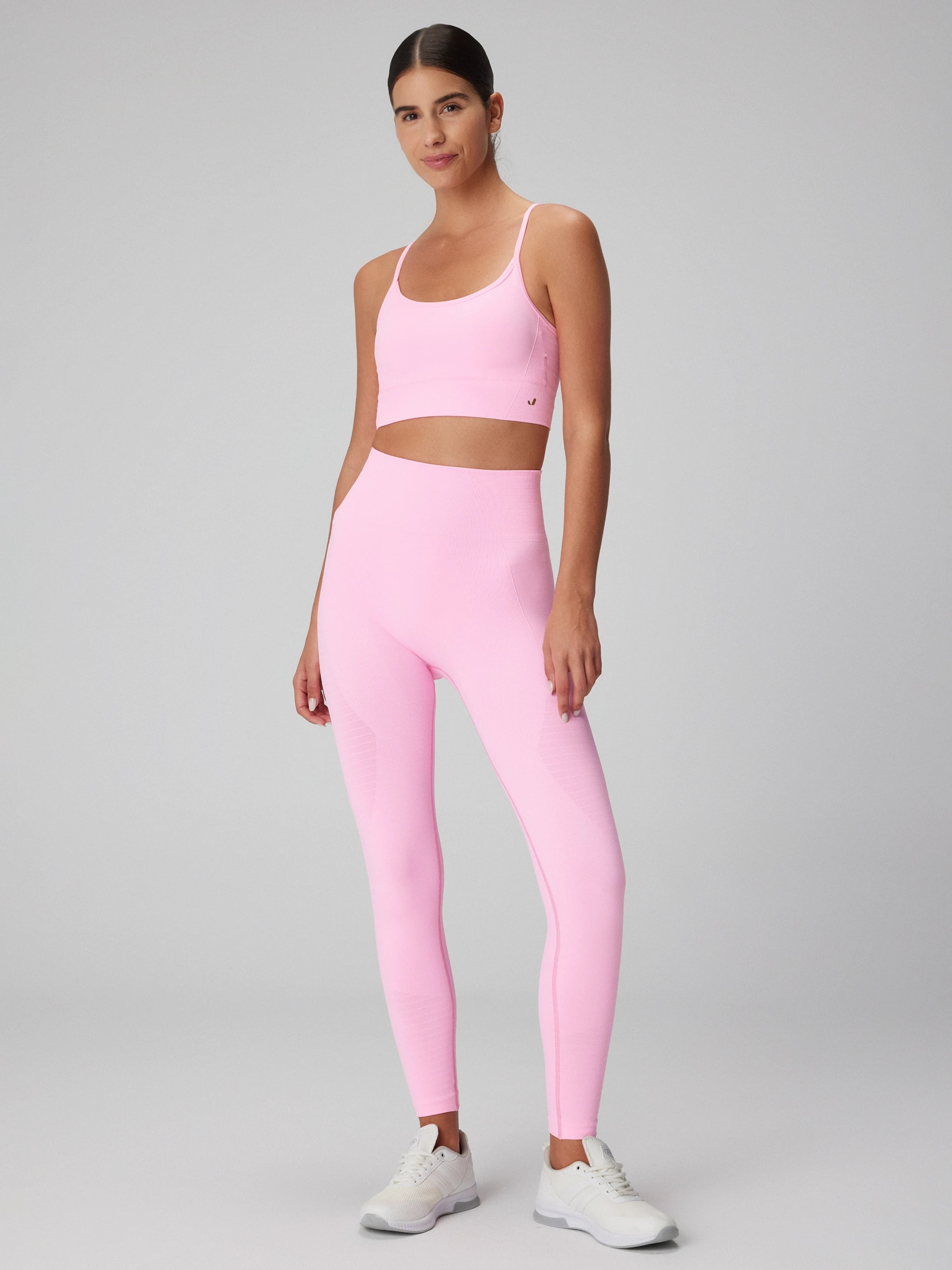 Gela Yüksek Bel, Esnek ve Toparlayıcı Spor Tayt Neon Pembe