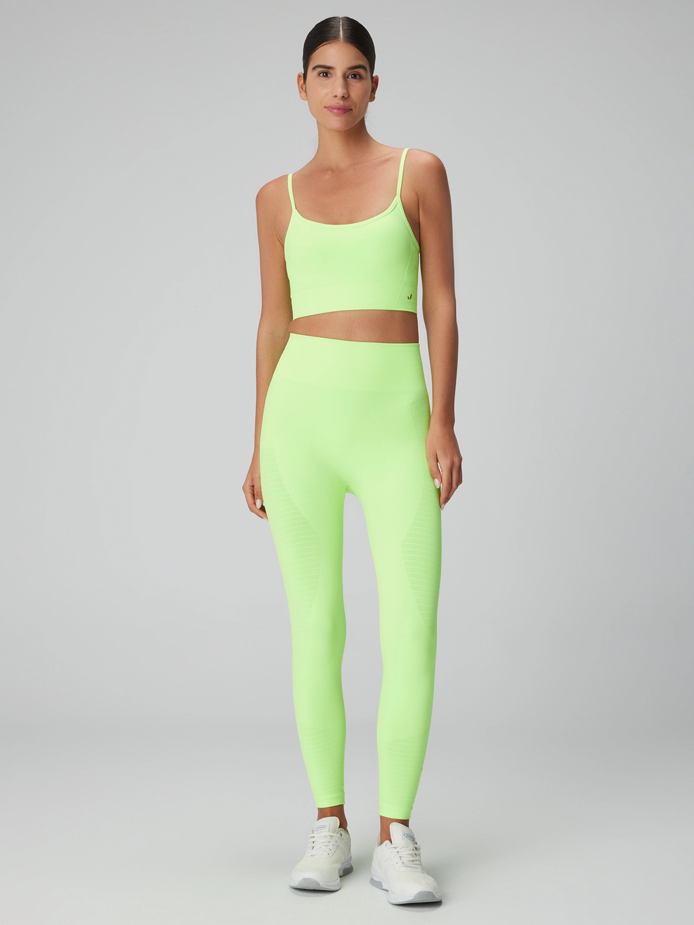 Gela Yüksek Bel, Esnek ve Toparlayıcı Spor Tayt Neon Yeşil