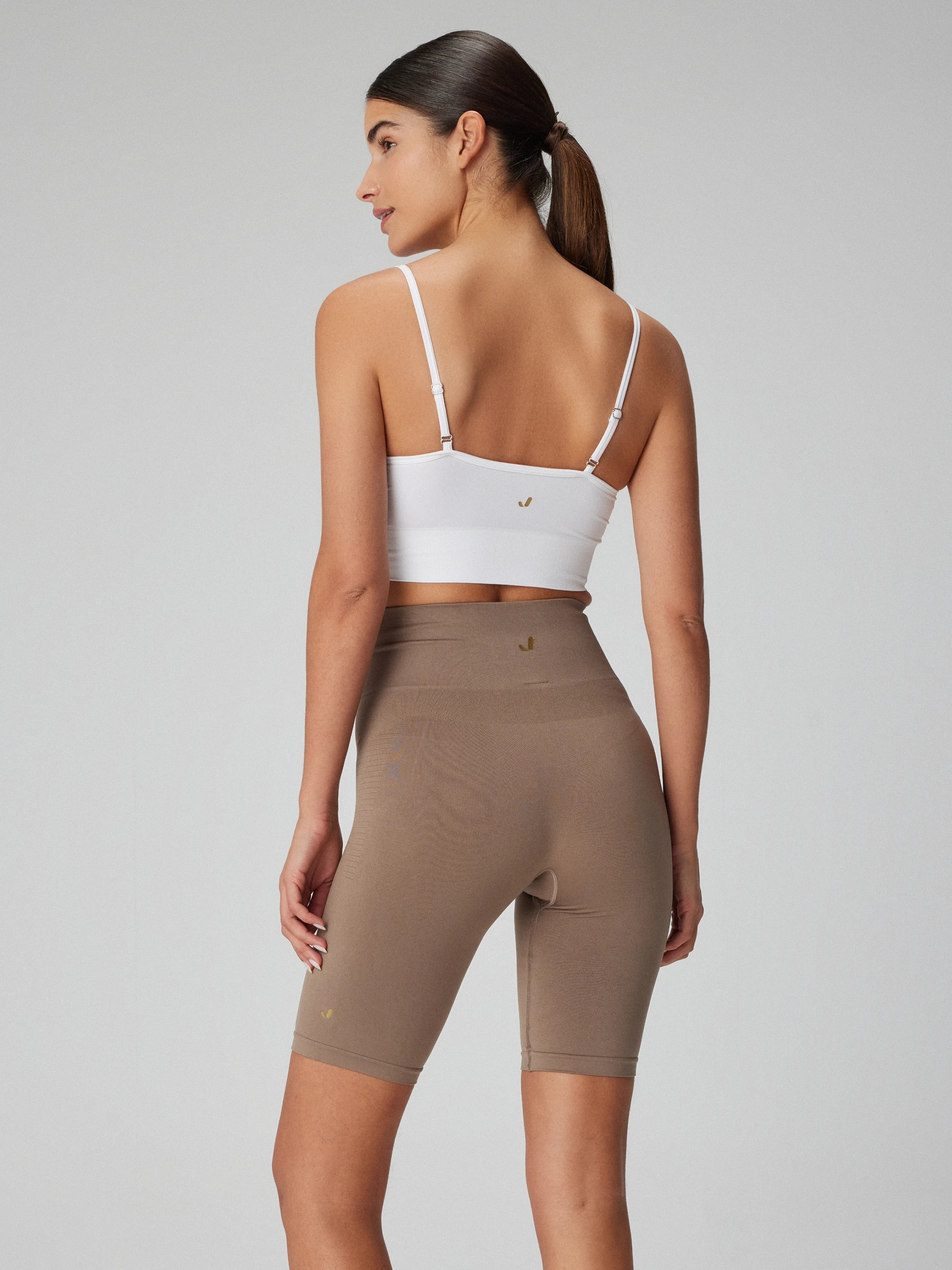 Vella Yüksek Bel Konfor Biker Tayt Kahverengi