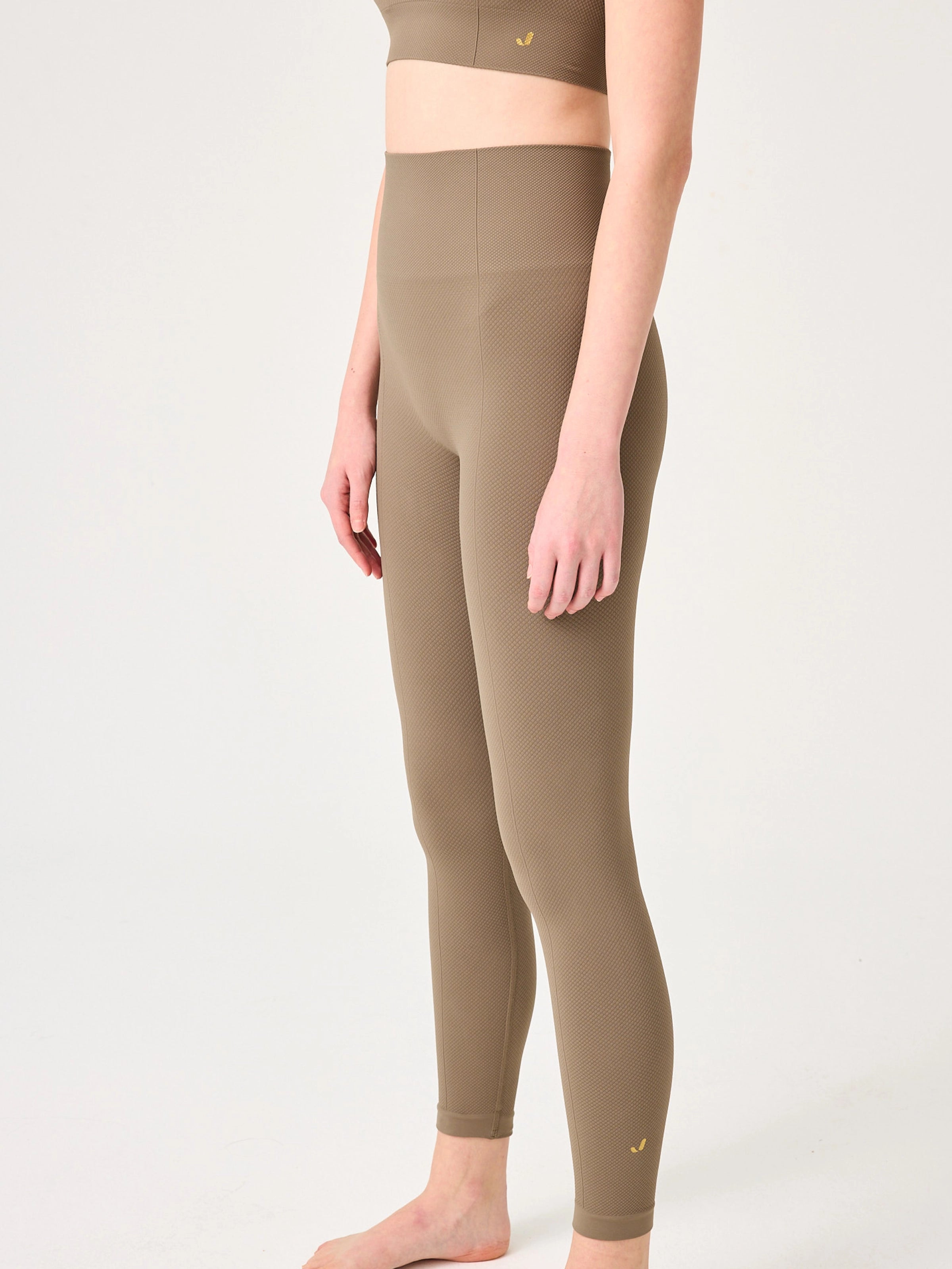 Holly Petek Desenli Yüksek Bel Tayt Yeşil