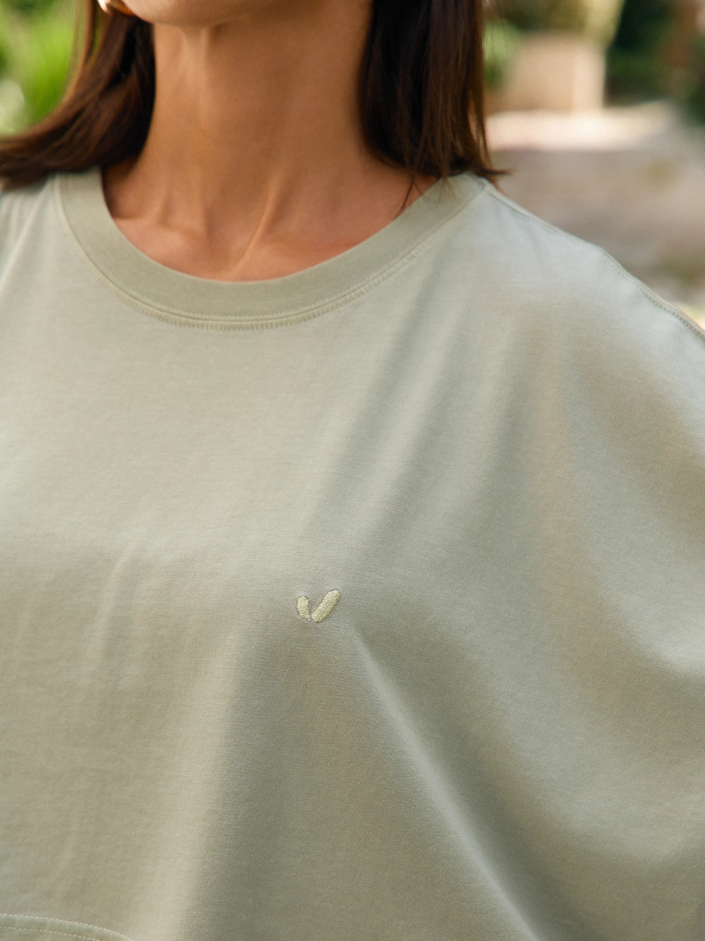 Aura Crop Long Sleeve T-Shirt Yeşil