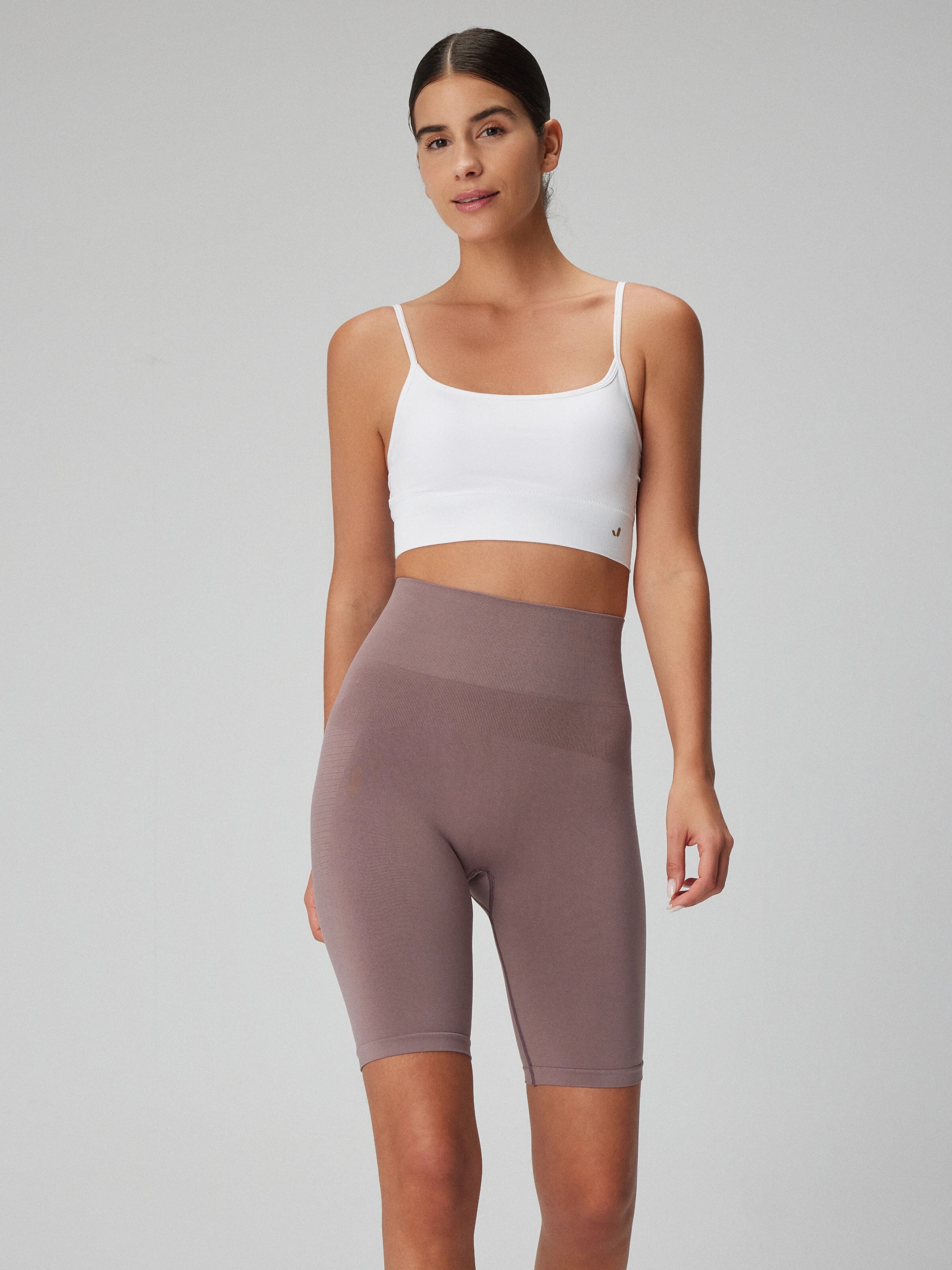 Vella Yüksek Bel Konfor Biker Tayt Leylak