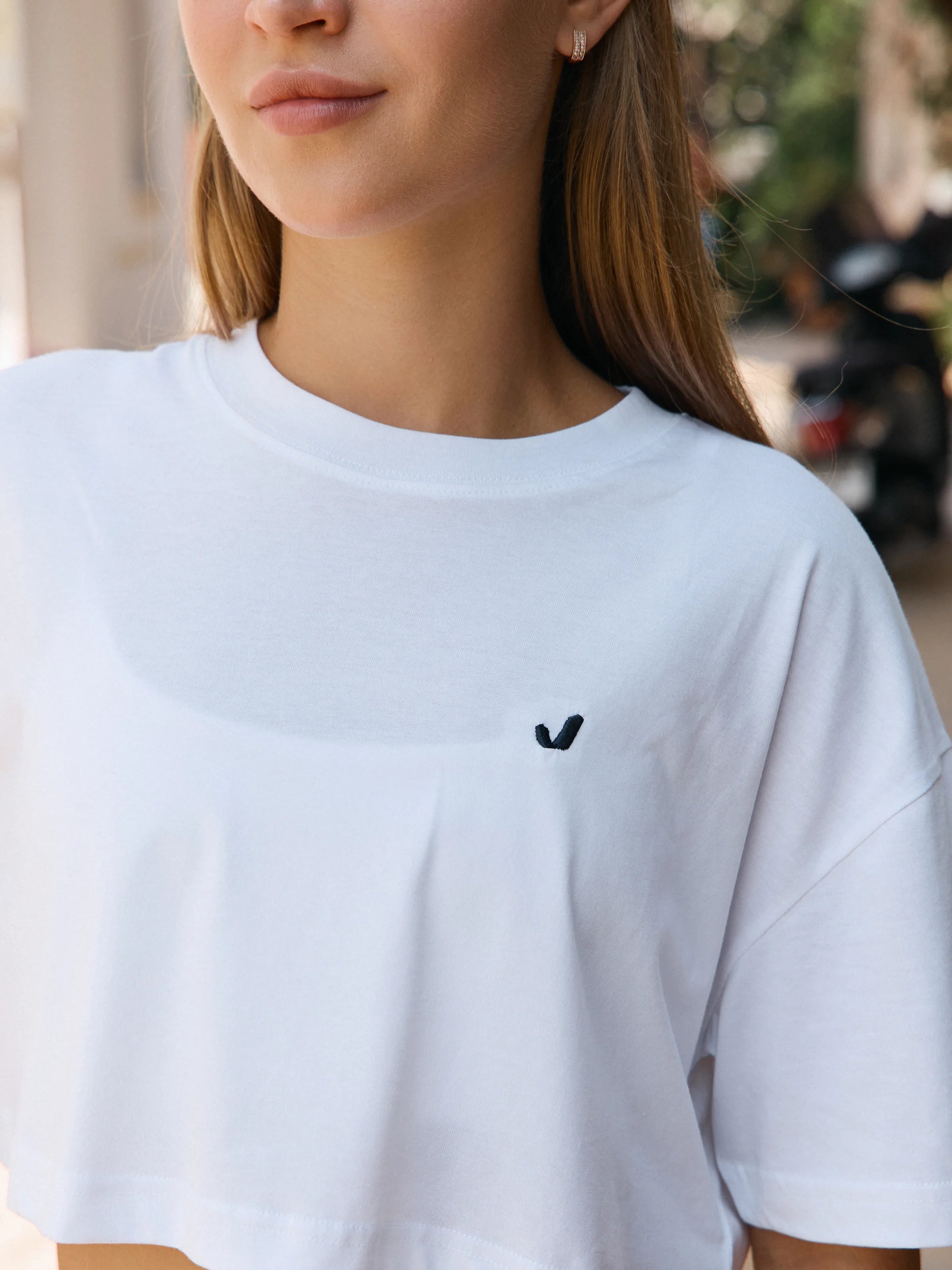 Aura Crop T-Shirt Beyaz