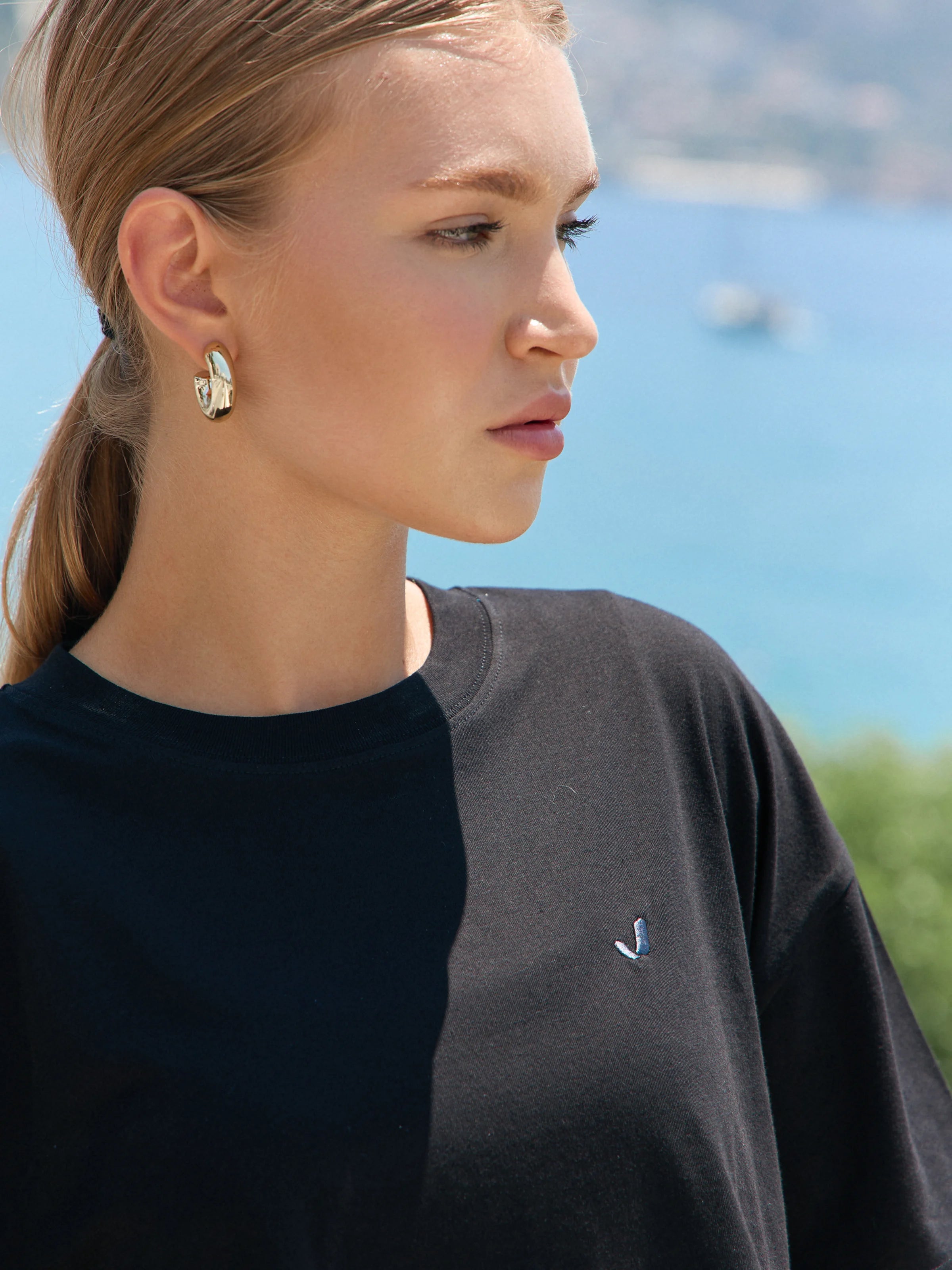 Aura Crop T-Shirt Siyah