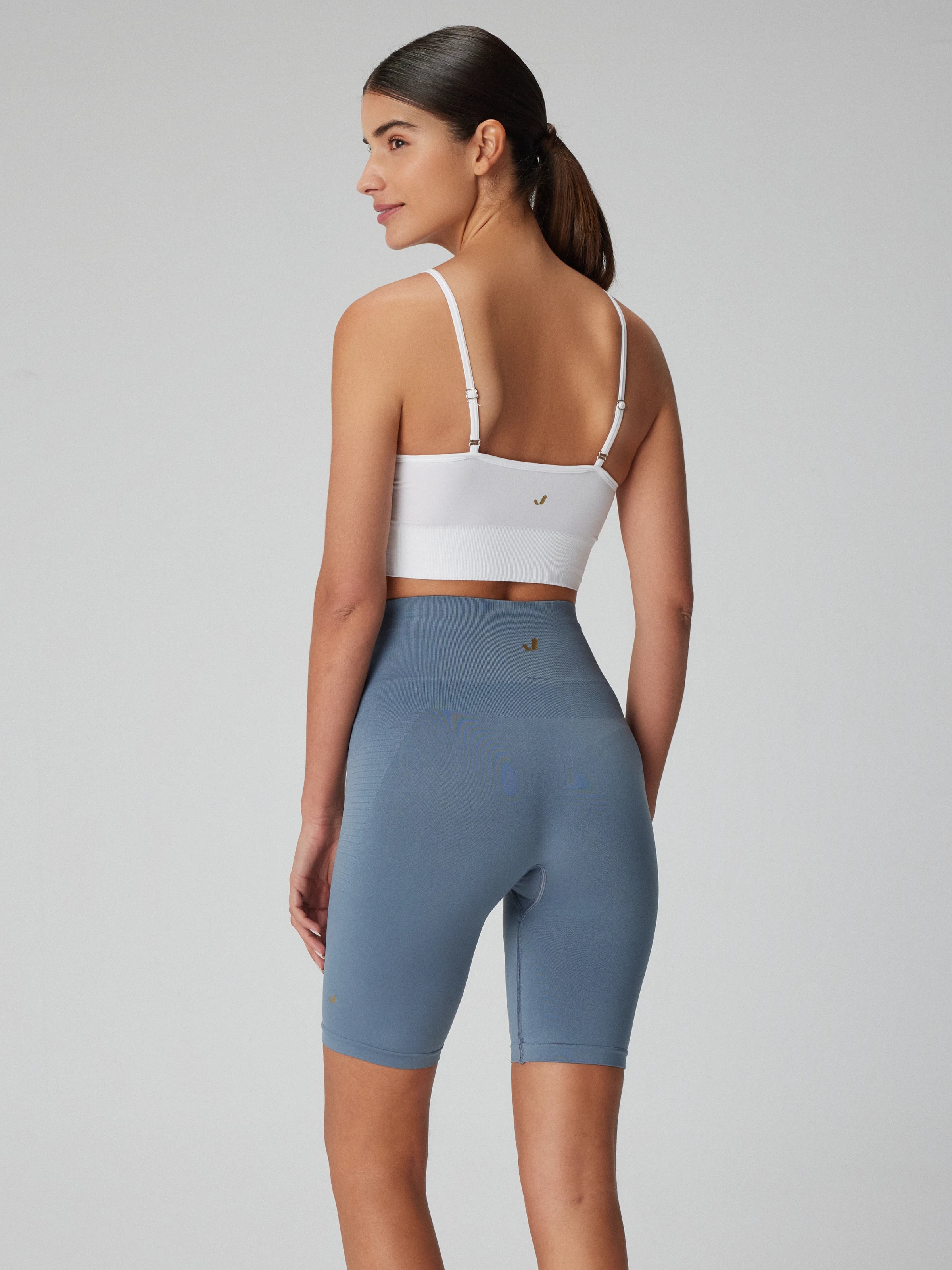 Vella Yüksek Bel Konfor Biker Tayt Mavi