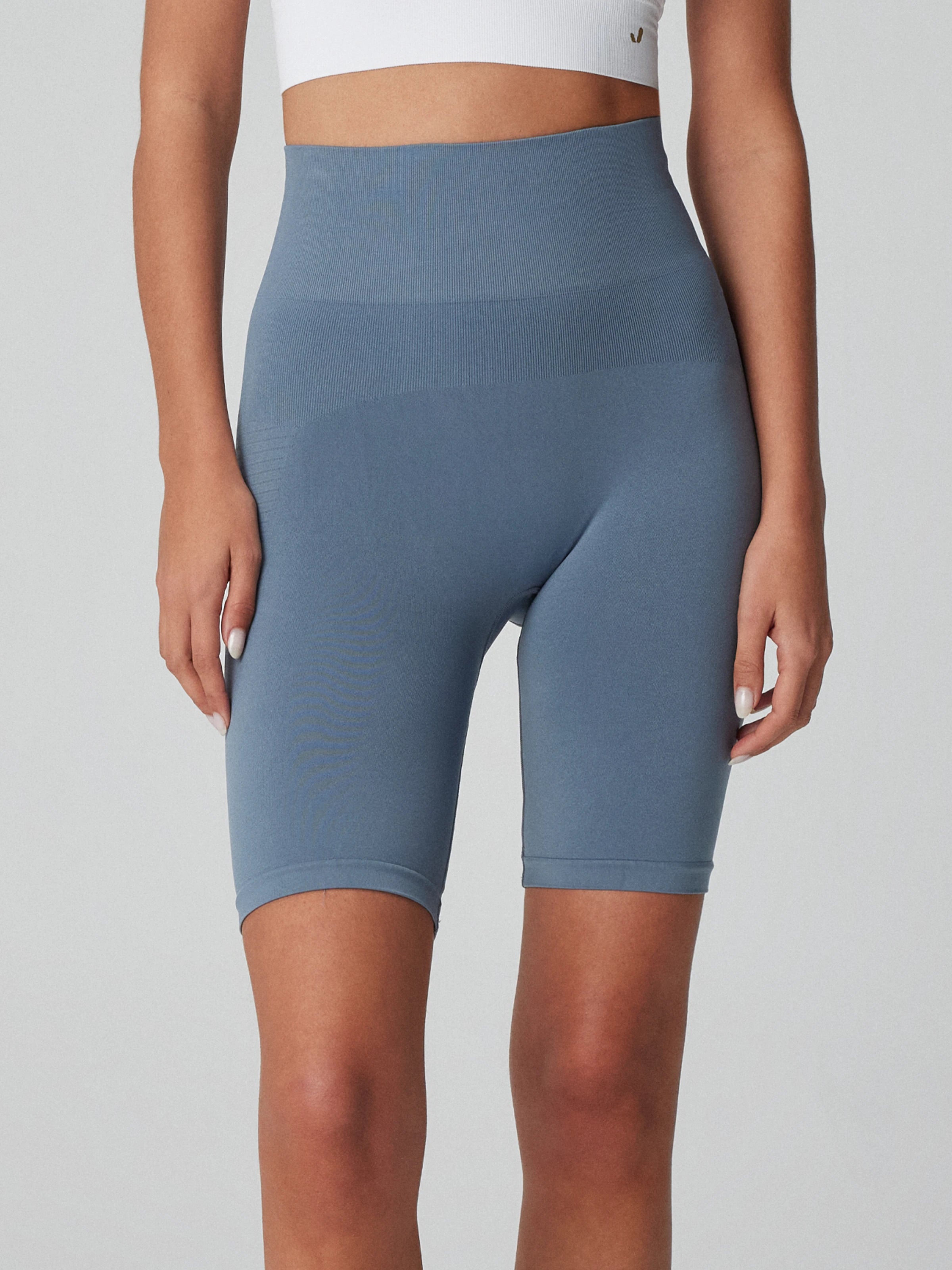 Vella Yüksek Bel Konfor Biker Tayt Mavi