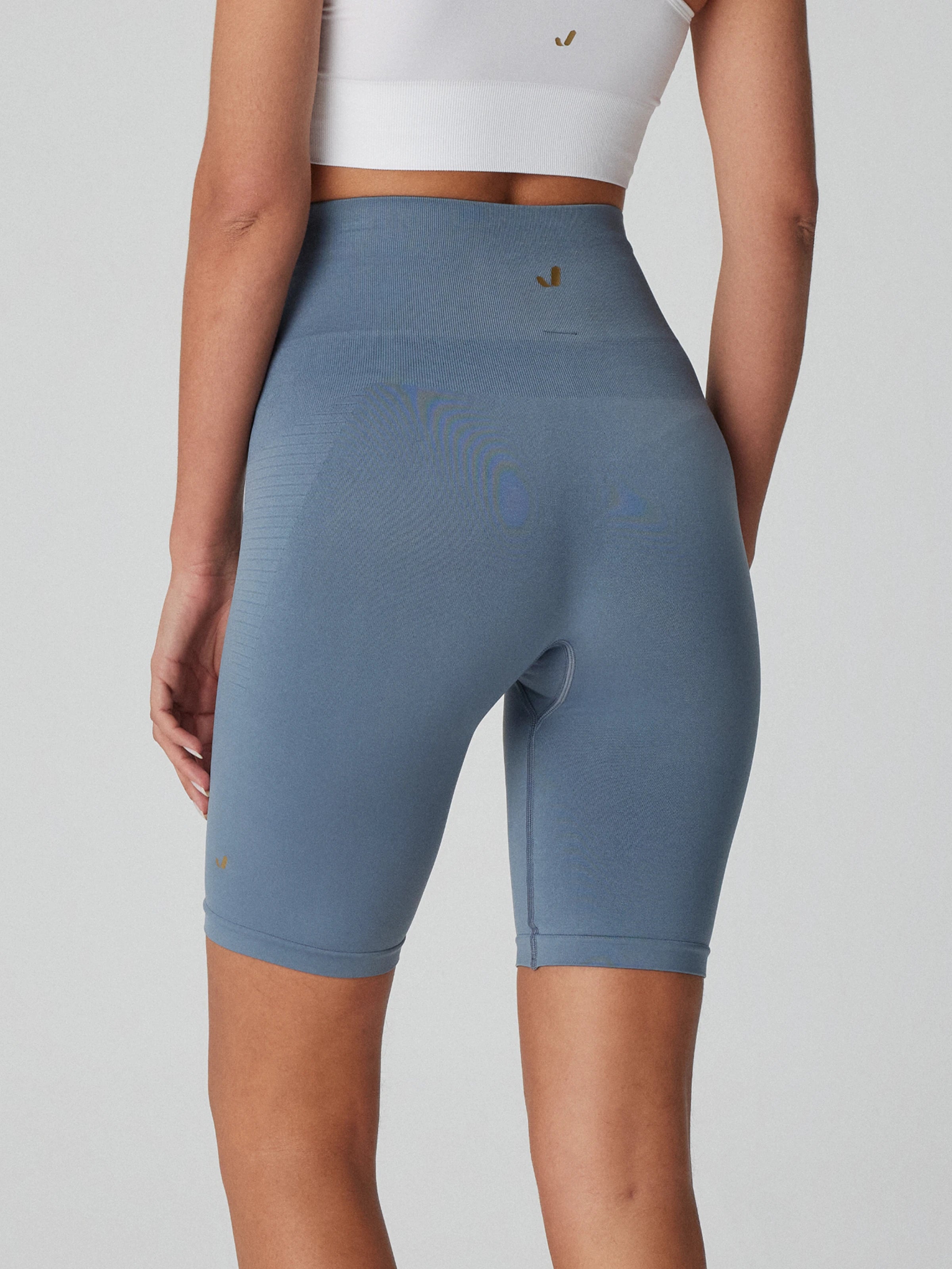 Vella Yüksek Bel Konfor Biker Tayt Mavi