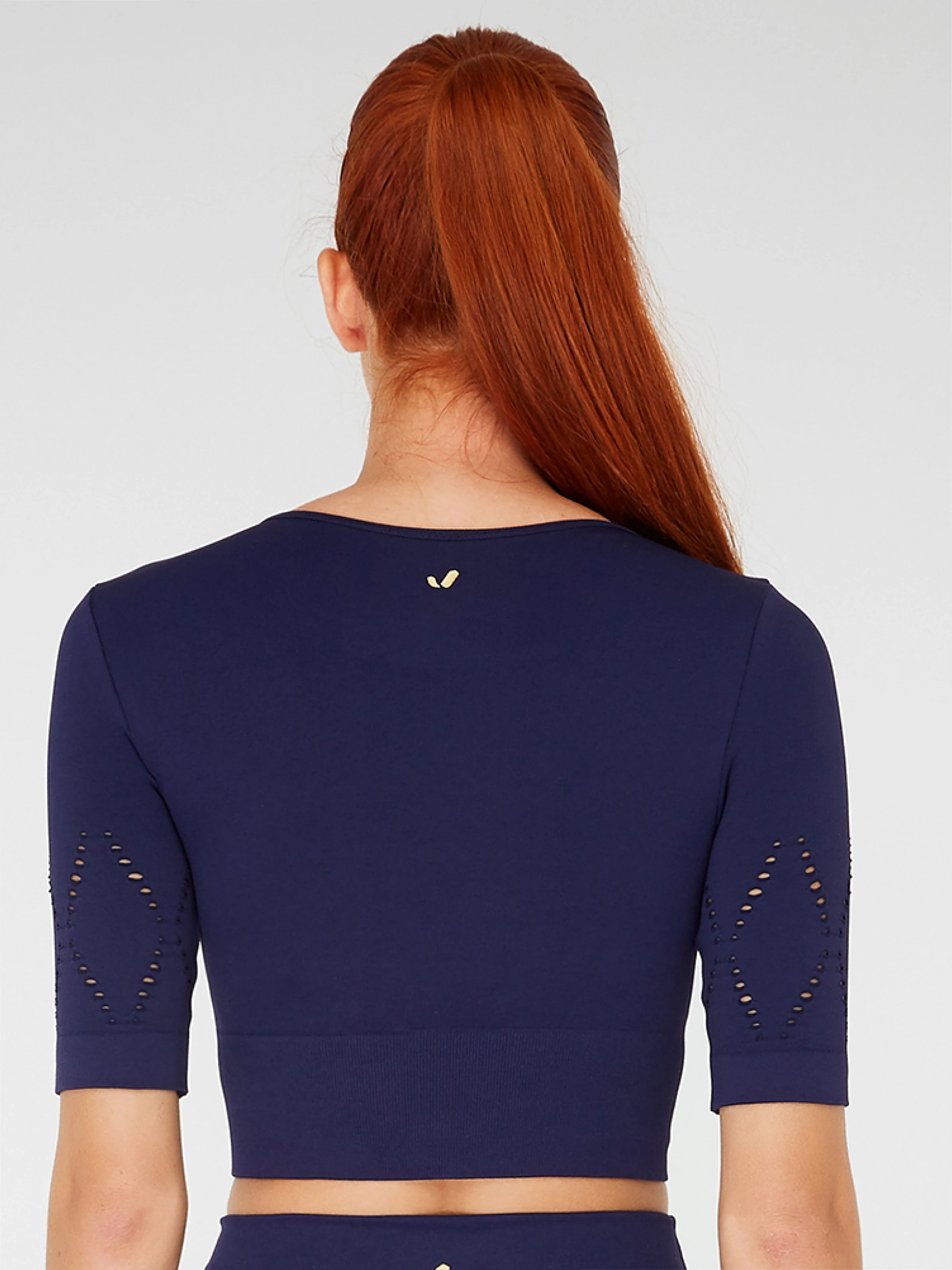 Naples Kısa Kol Crop Top Econyl Lacivert