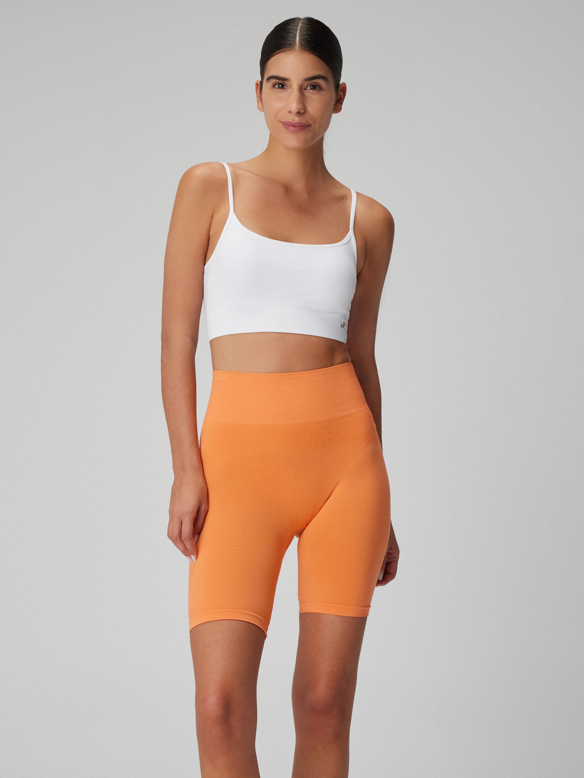 Vella Yüksek Bel Konfor Biker Tayt Turuncu