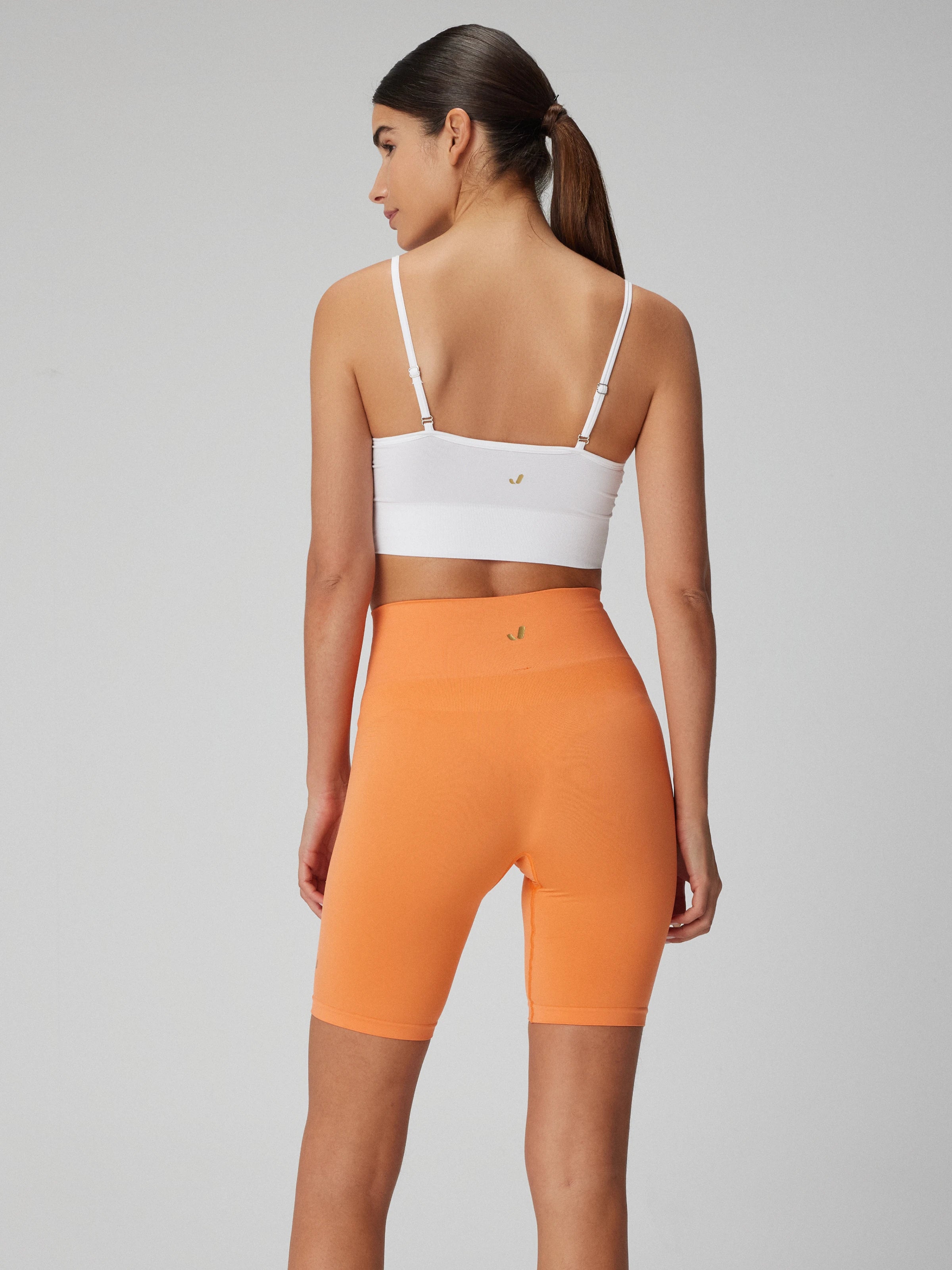 Vella Yüksek Bel Konfor Biker Tayt Turuncu