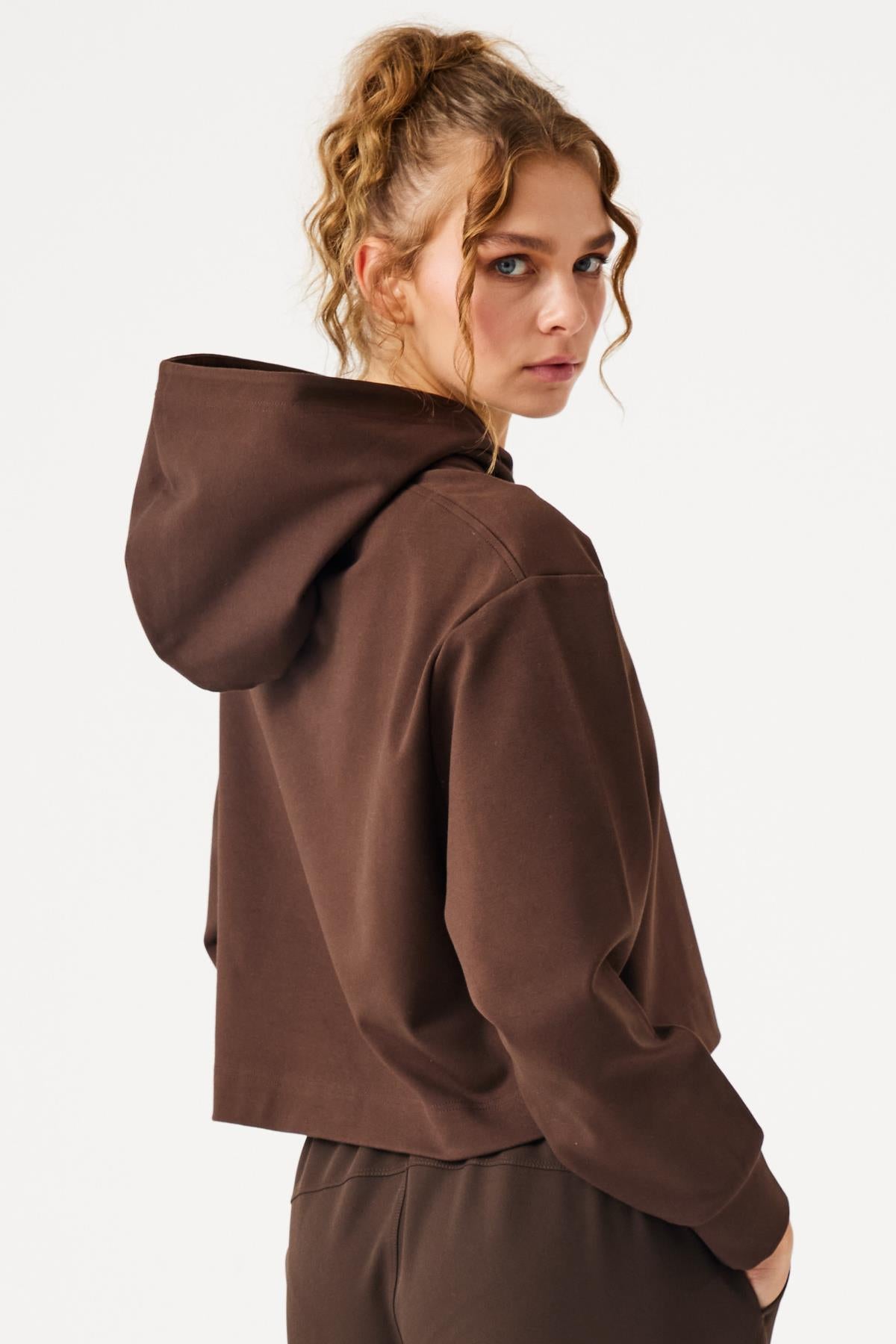 Aura Casual Hoodie Brown