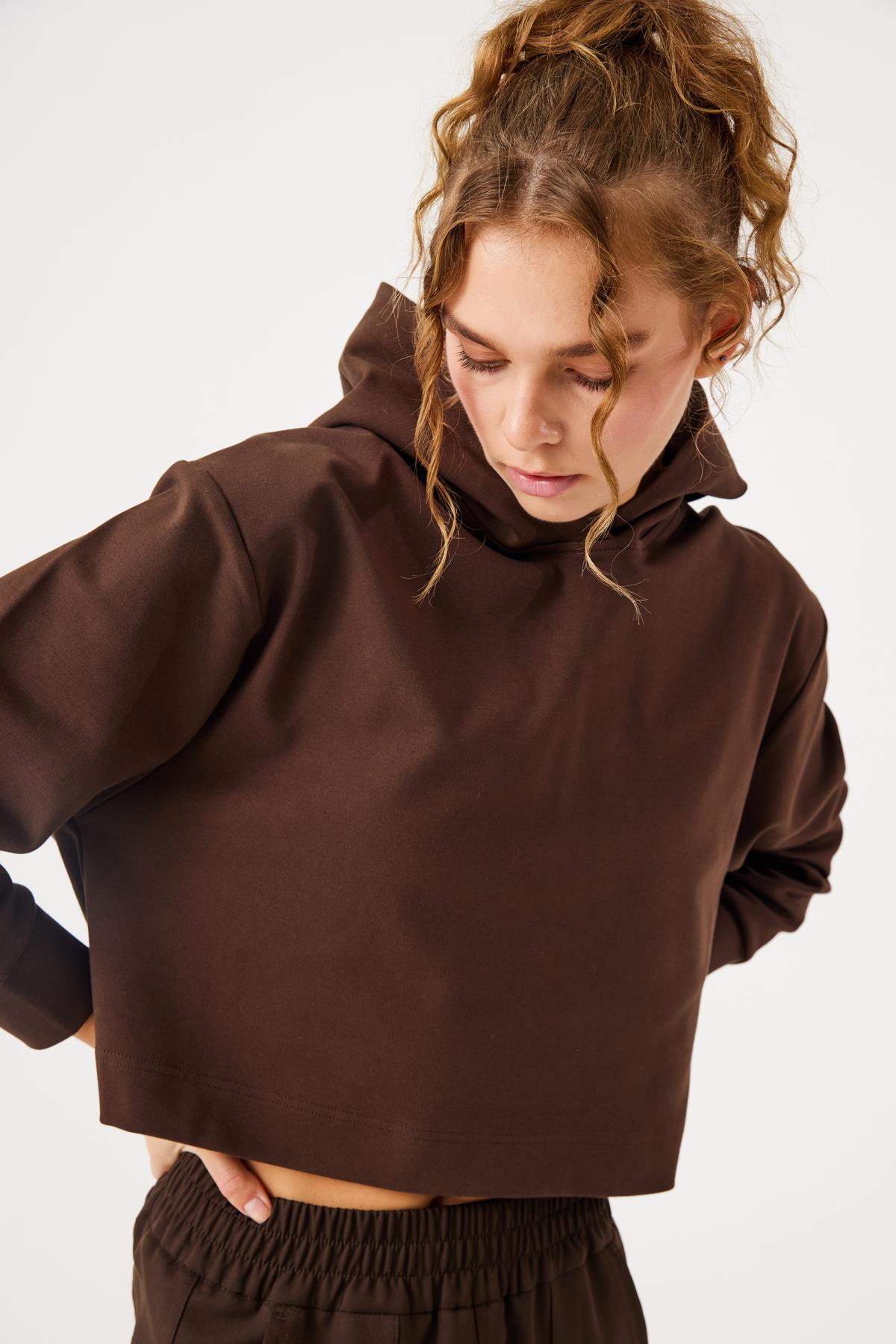 Aura Casual Hoodie Brown