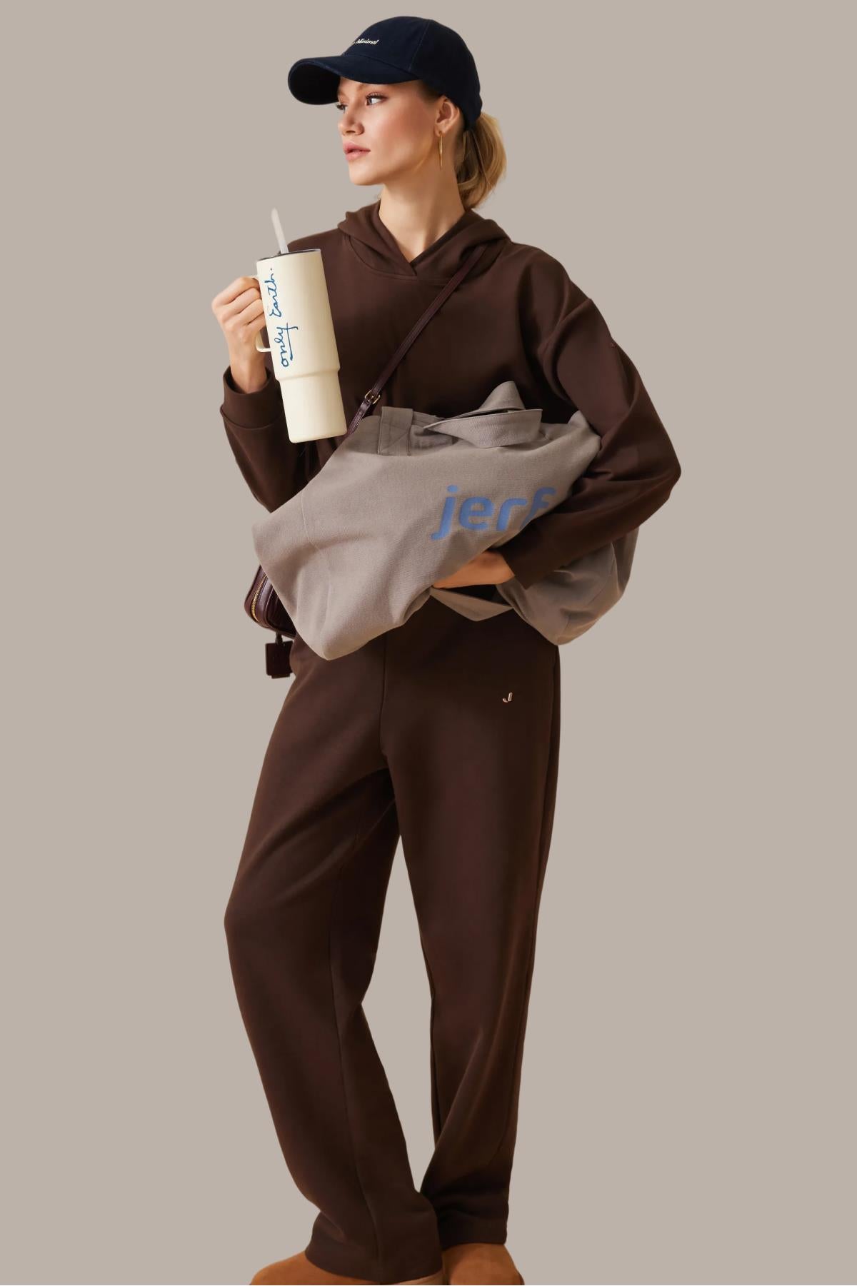 Aura Casual Hoodie Brown