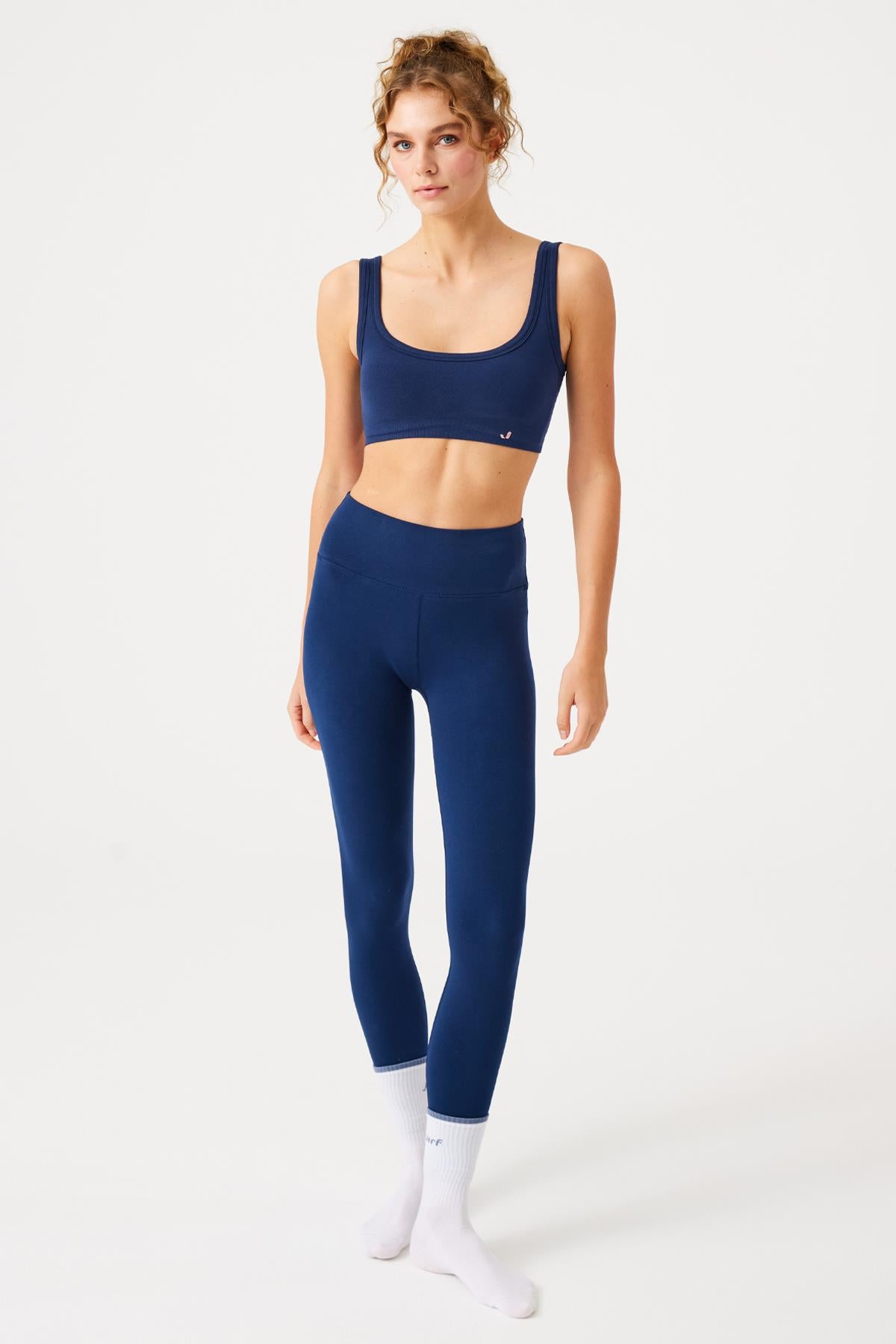 Aura High Waist 7/8 Modal Leggings Navy