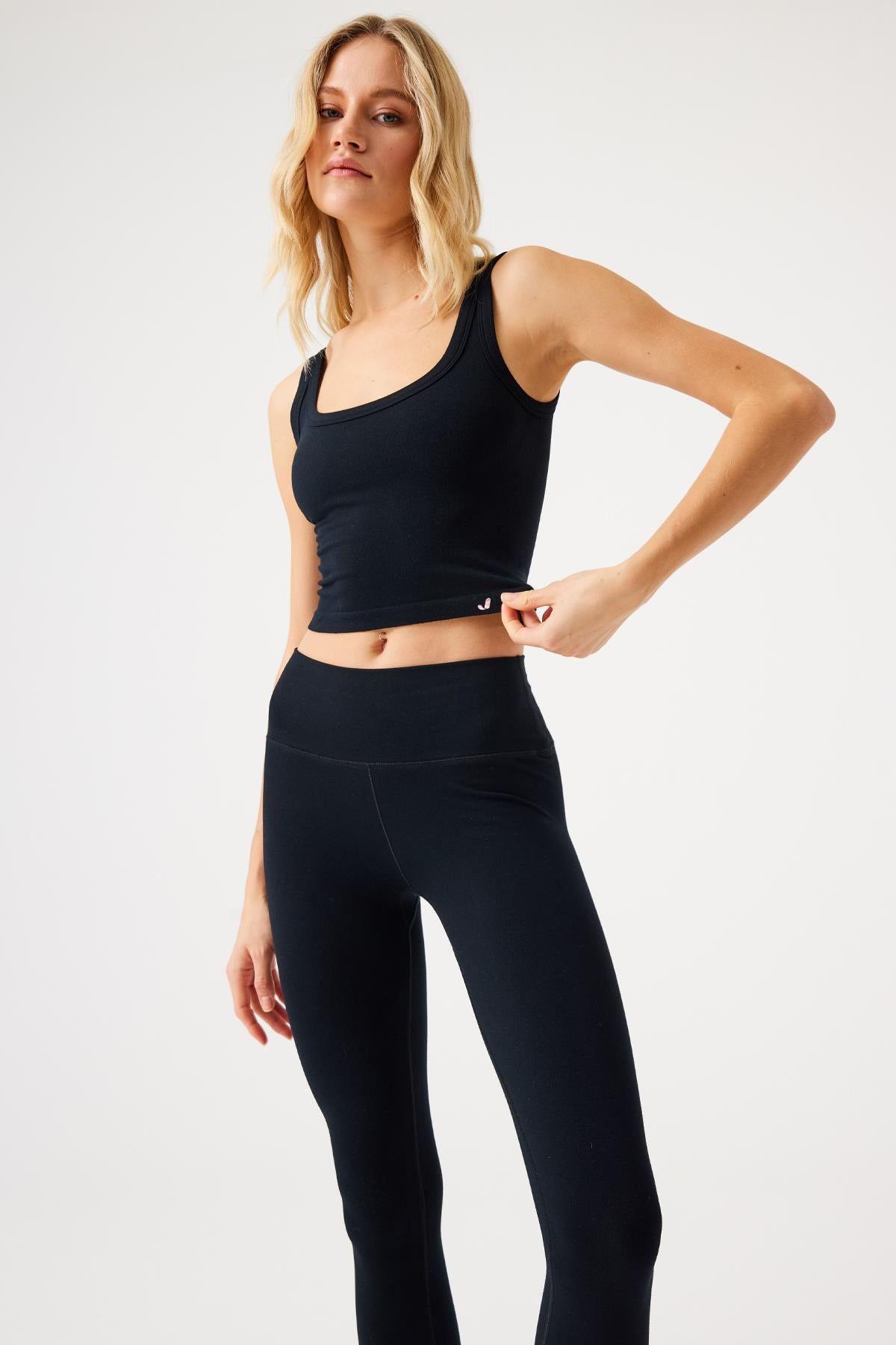 Aura High Waist 7/8 Modal Leggings Black