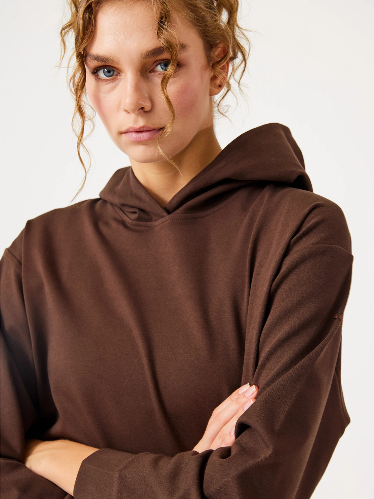 Aura Casual Hoodie Kahverengi